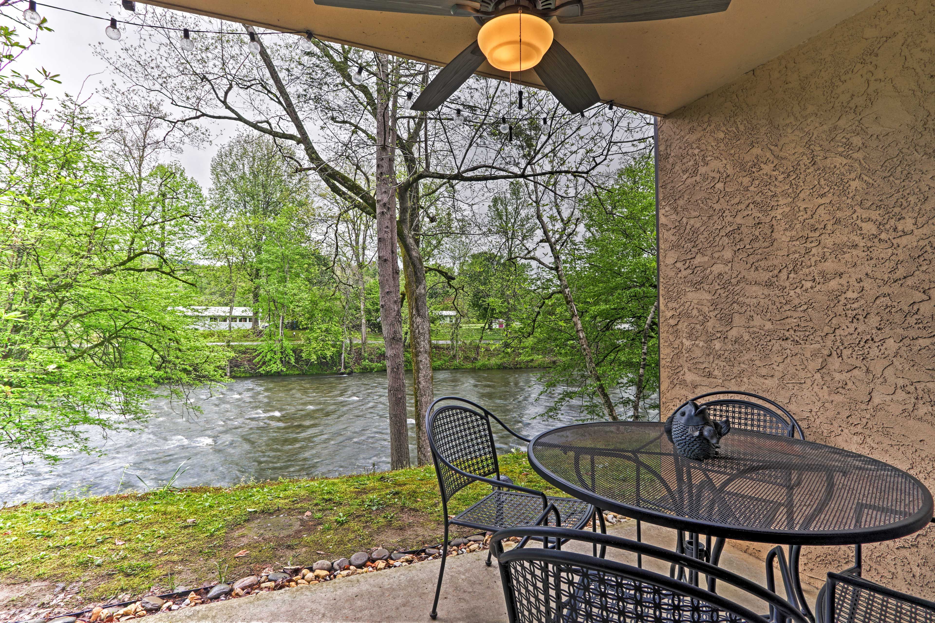 Private Riverfront Patio on Little River