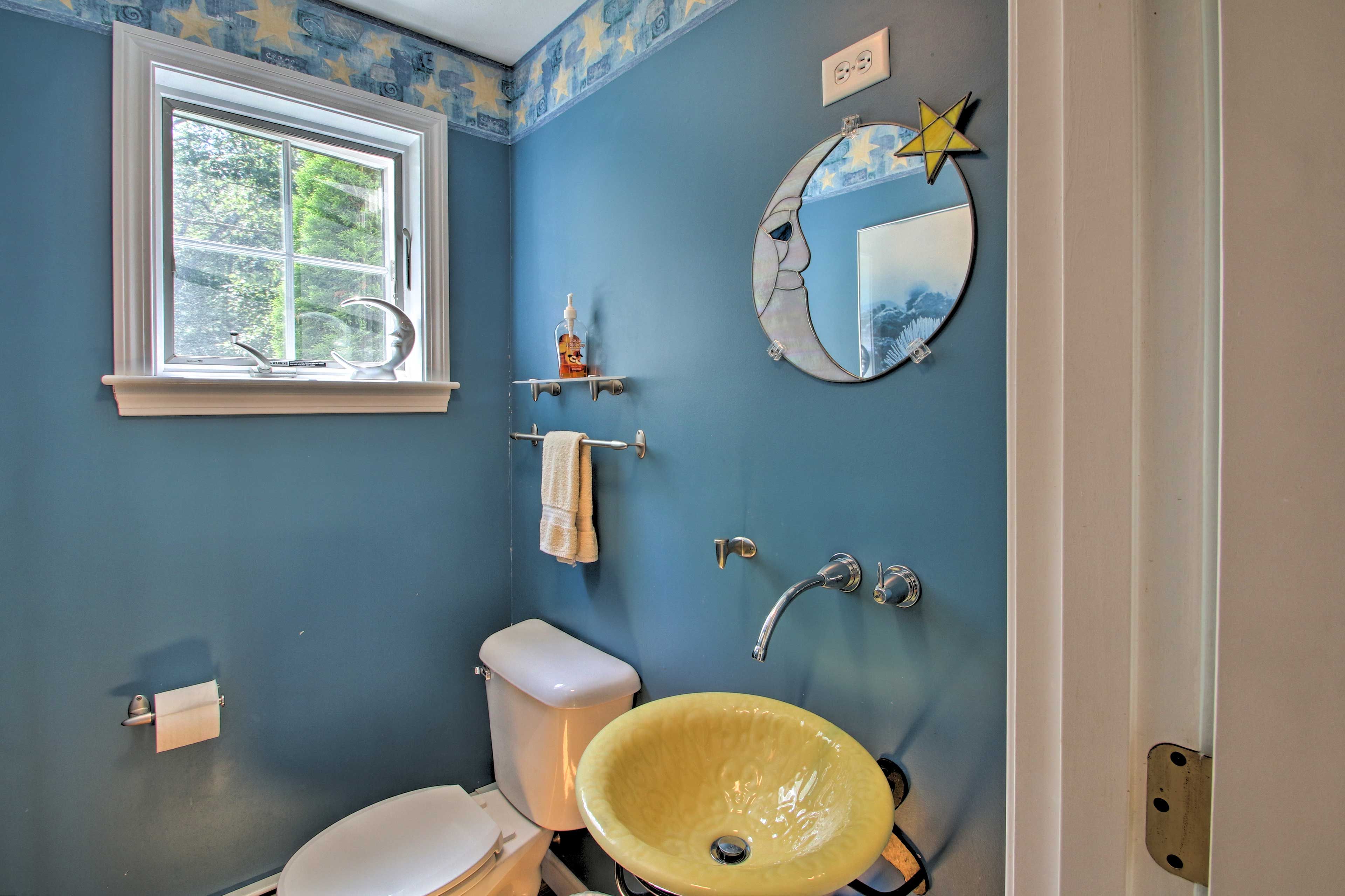 Find a half bath located on the first floor as well.