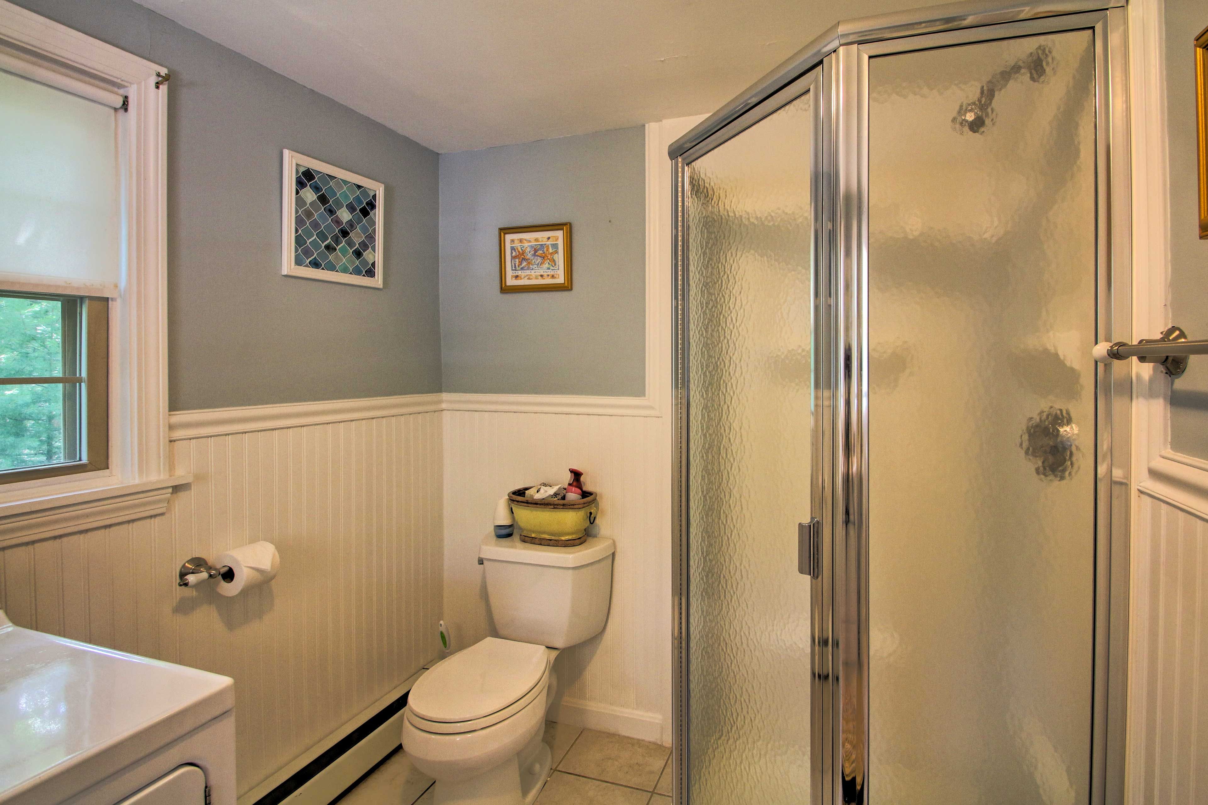 Rinse off lingering sand in the shower.