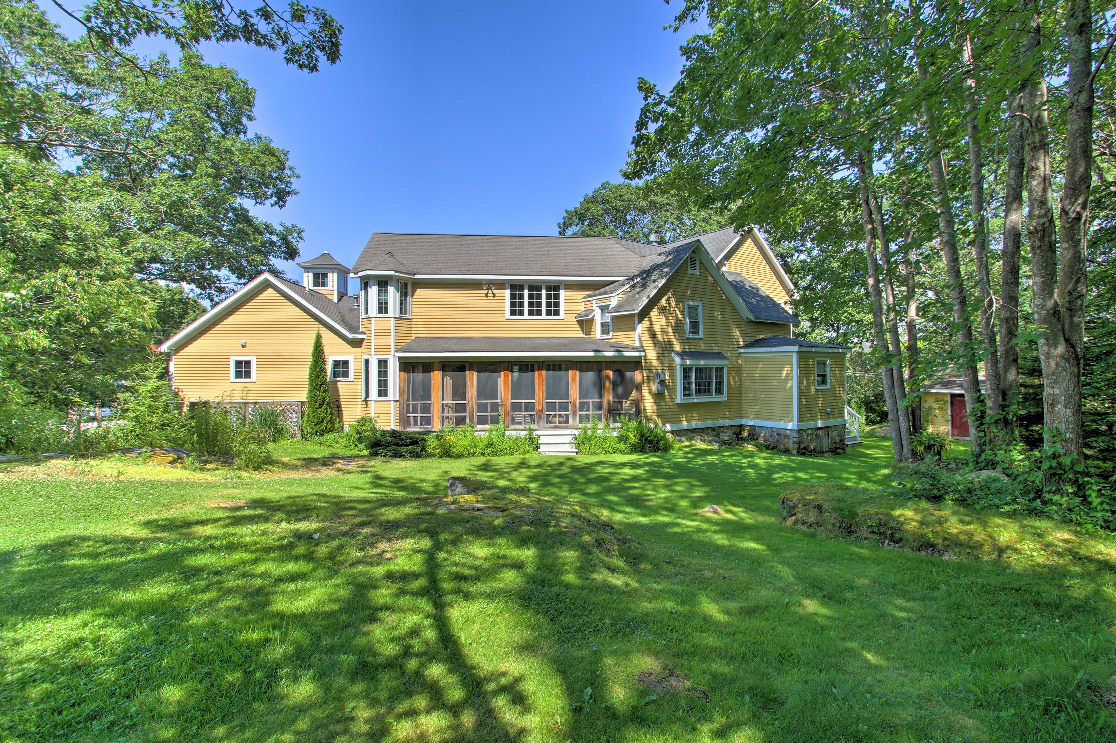 Toss the football in the large yard!
