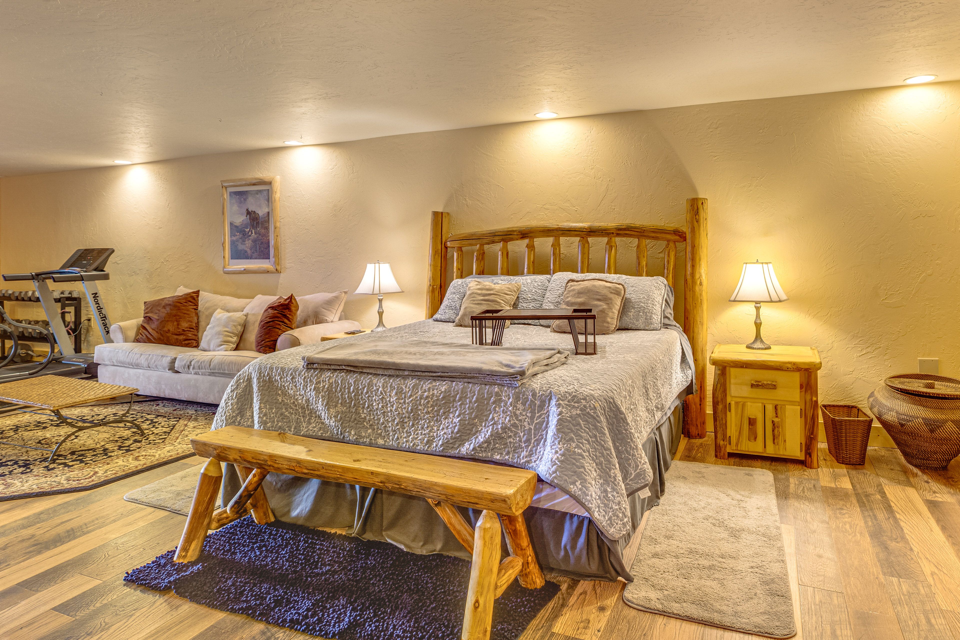 Bedroom 2 | Basement | King Bed | Sleeper Sofa | Home Gym