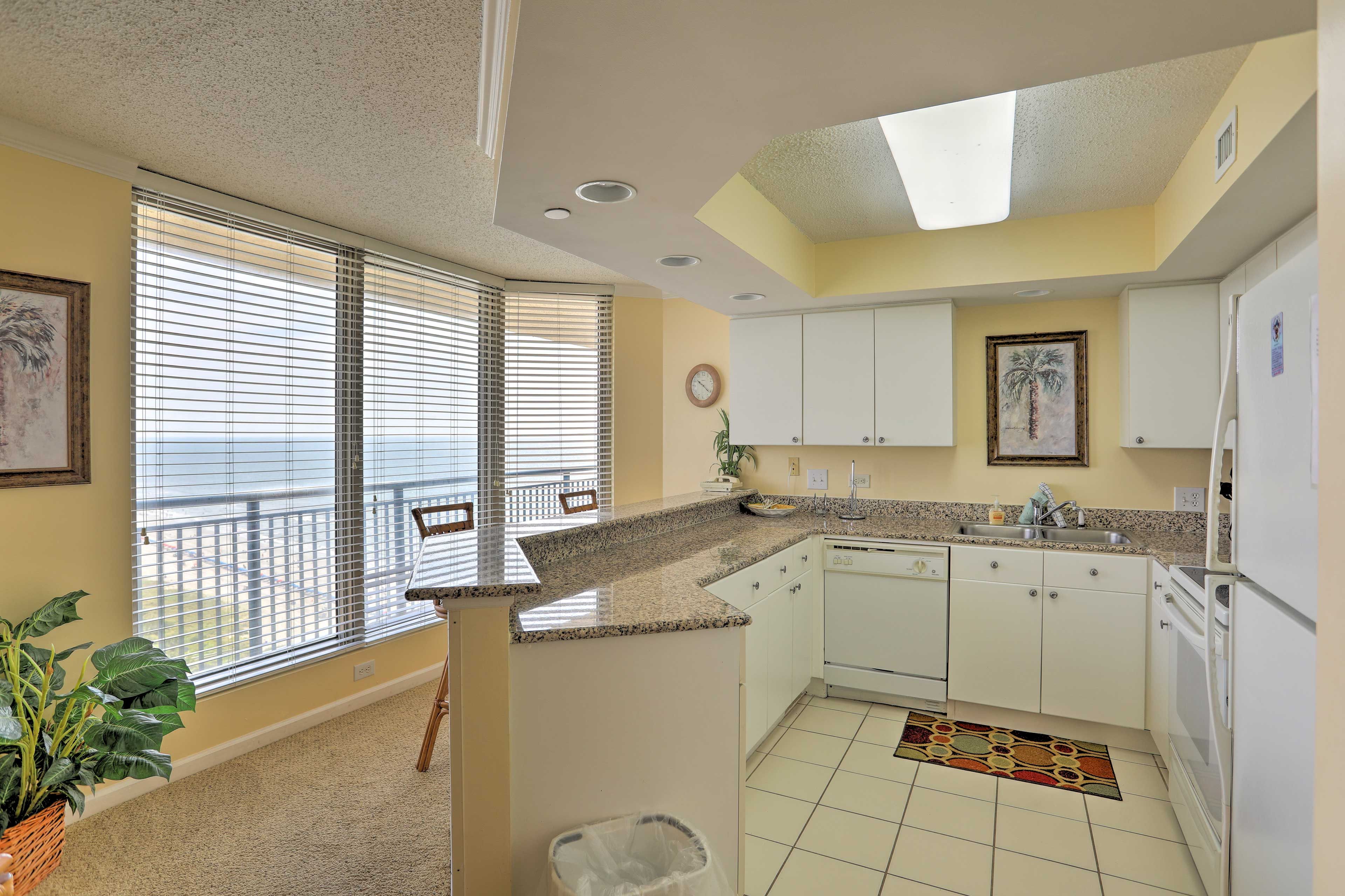 Head to the fully equipped kitchen to whip up inspired treats.