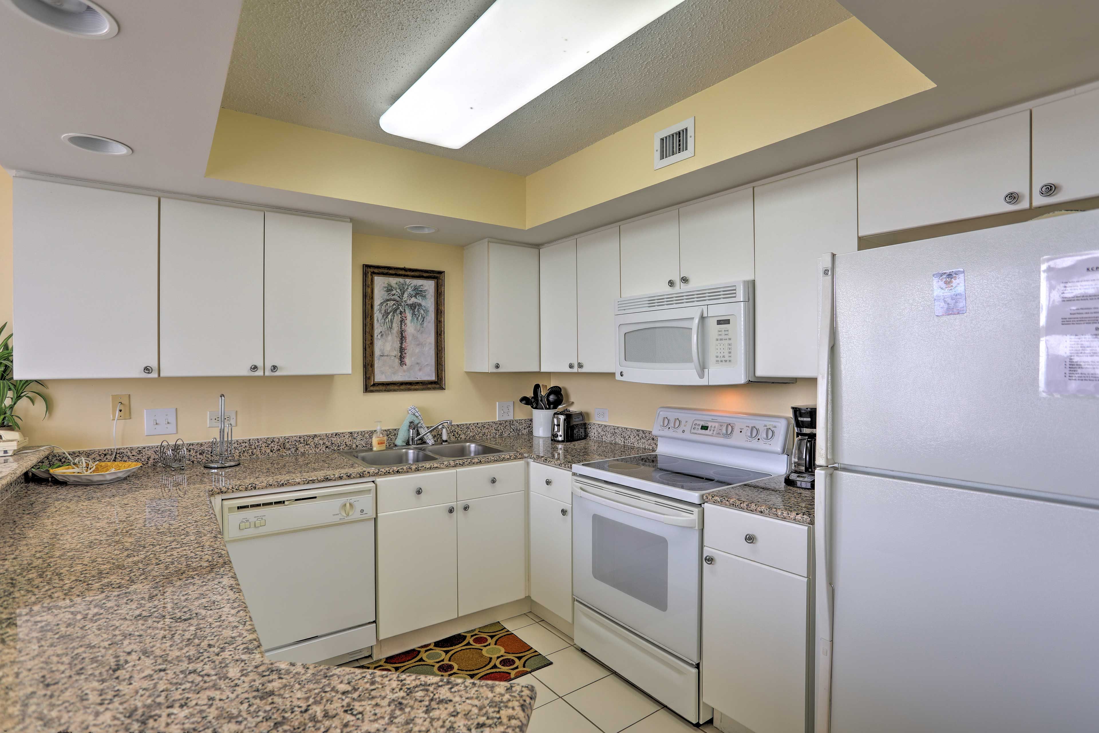 This kitchen has all of the culinary essentials of home.