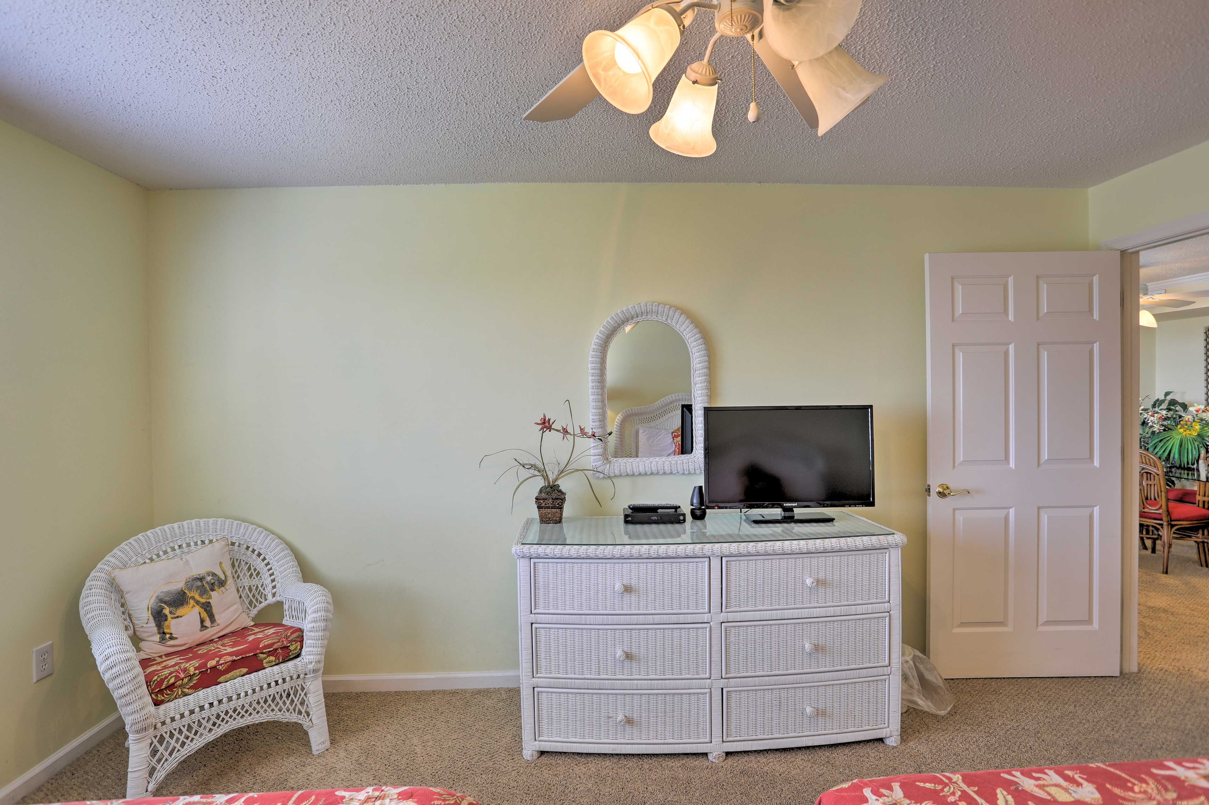 Unwind with a movie on the flat-screen TV!