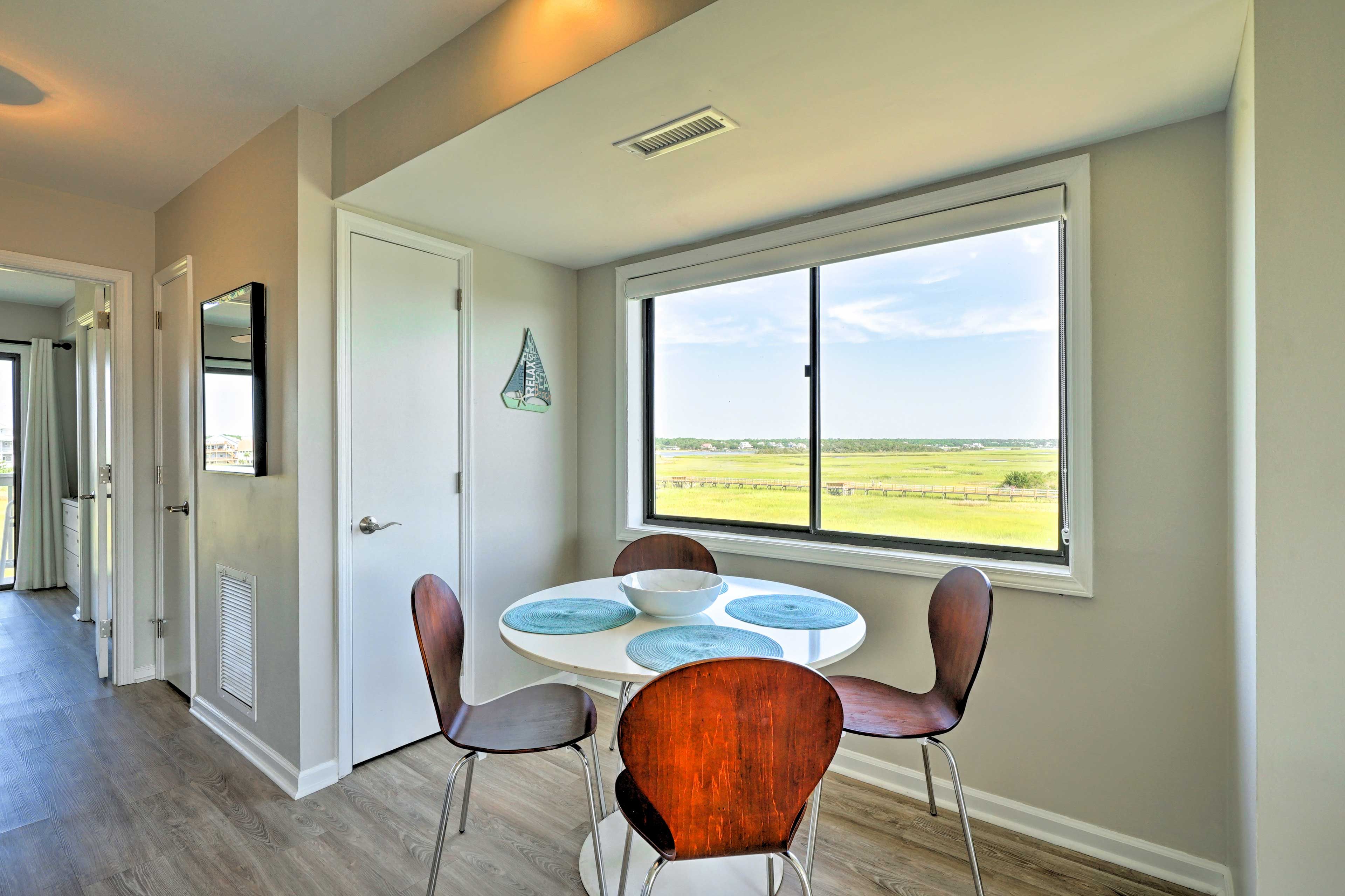 Take in views of the marshes while you eat!