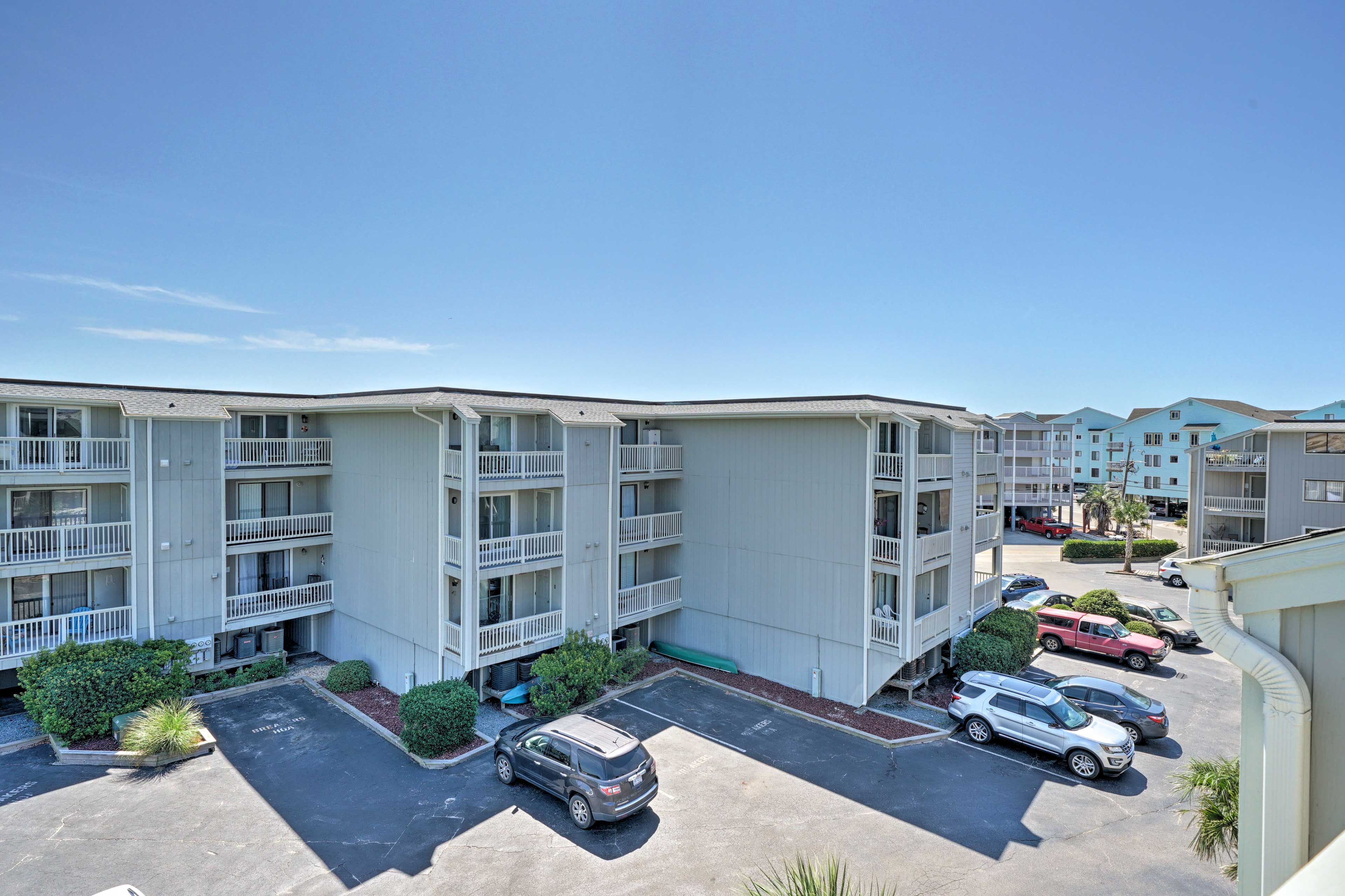 Catch a bird's eye view from the top floor of this building.