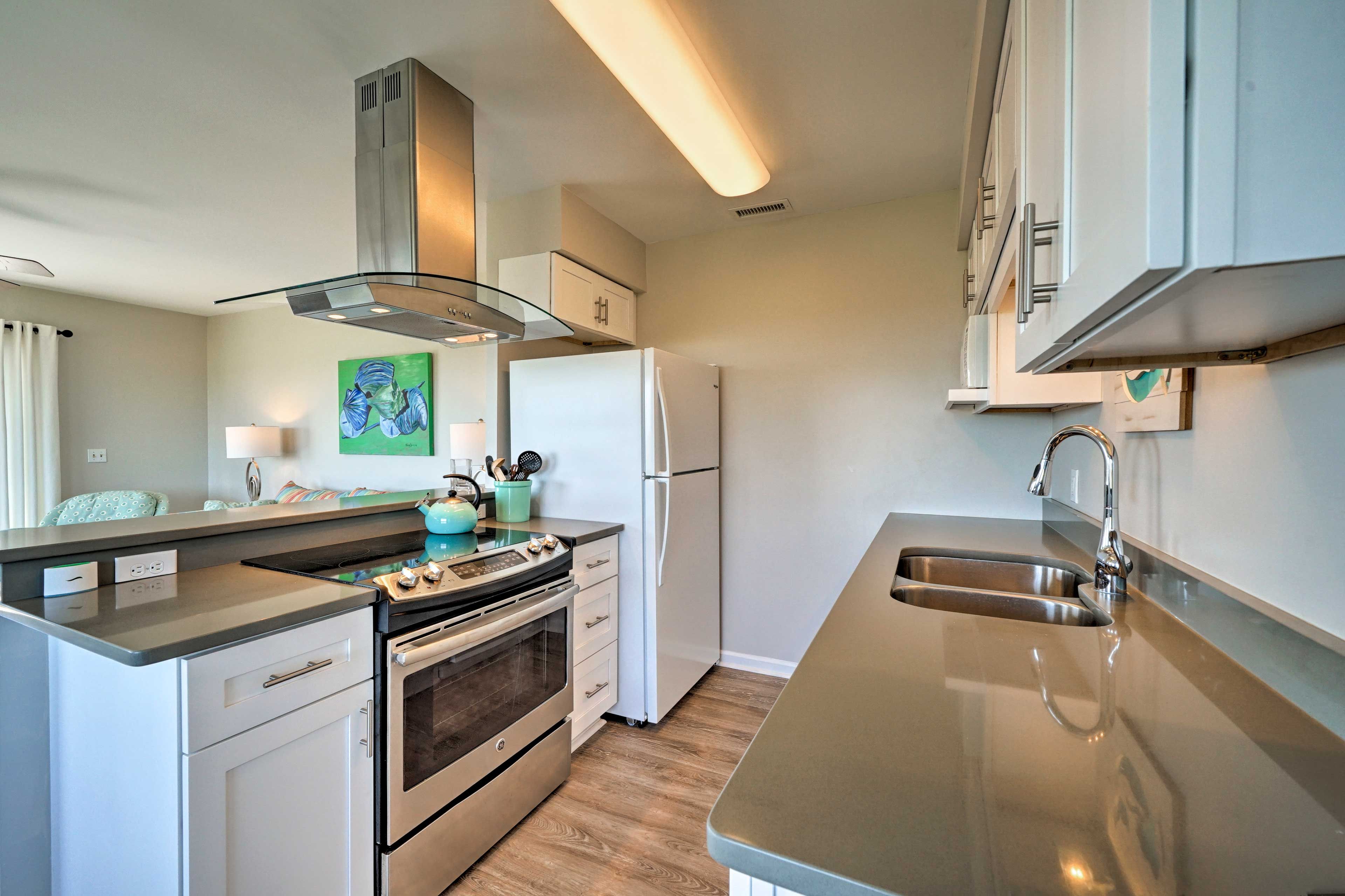 Make use of the fully equipped kitchen during your time at this home.