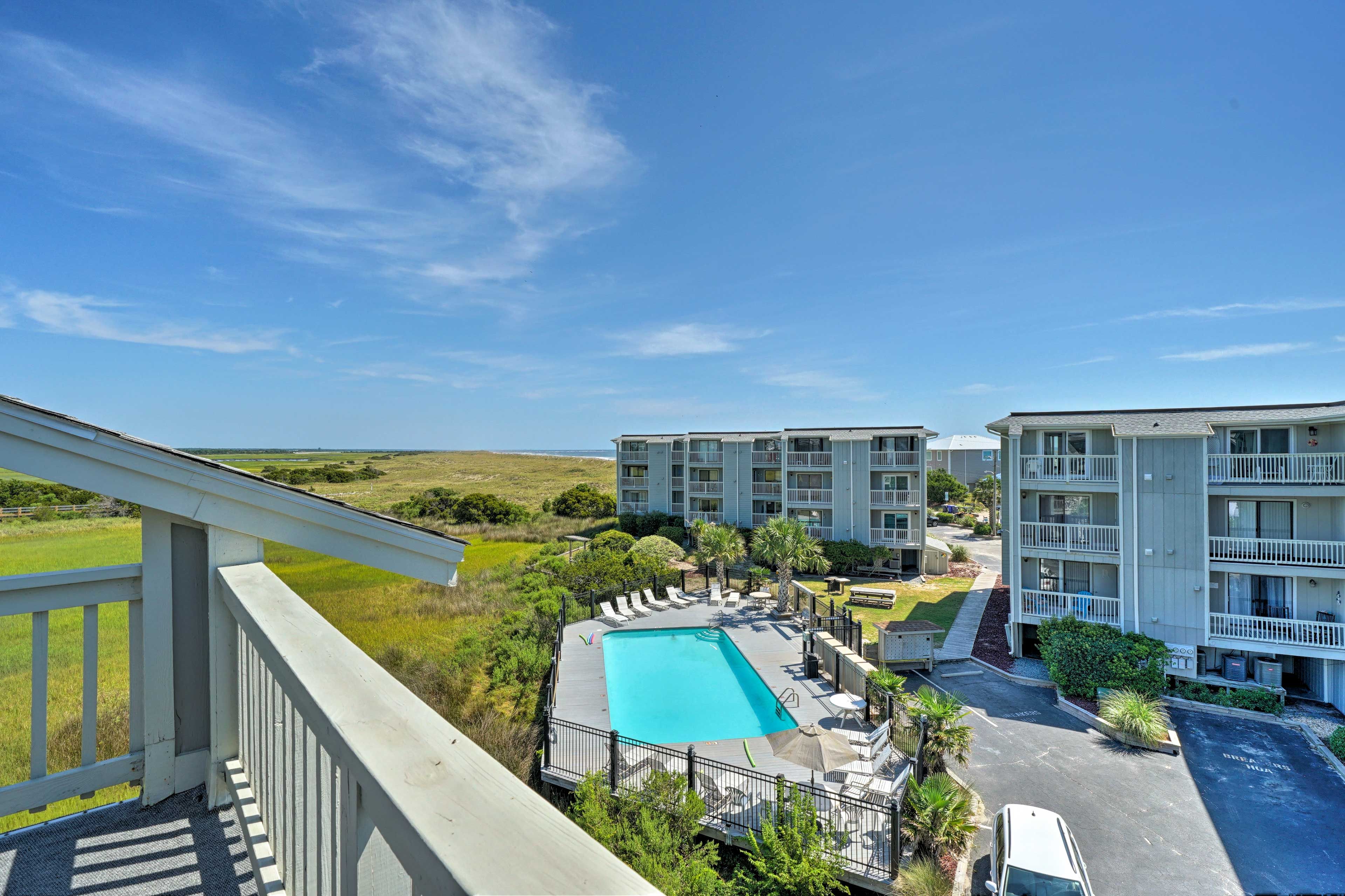 Take a dip in the community pool for an alternative to the beach!