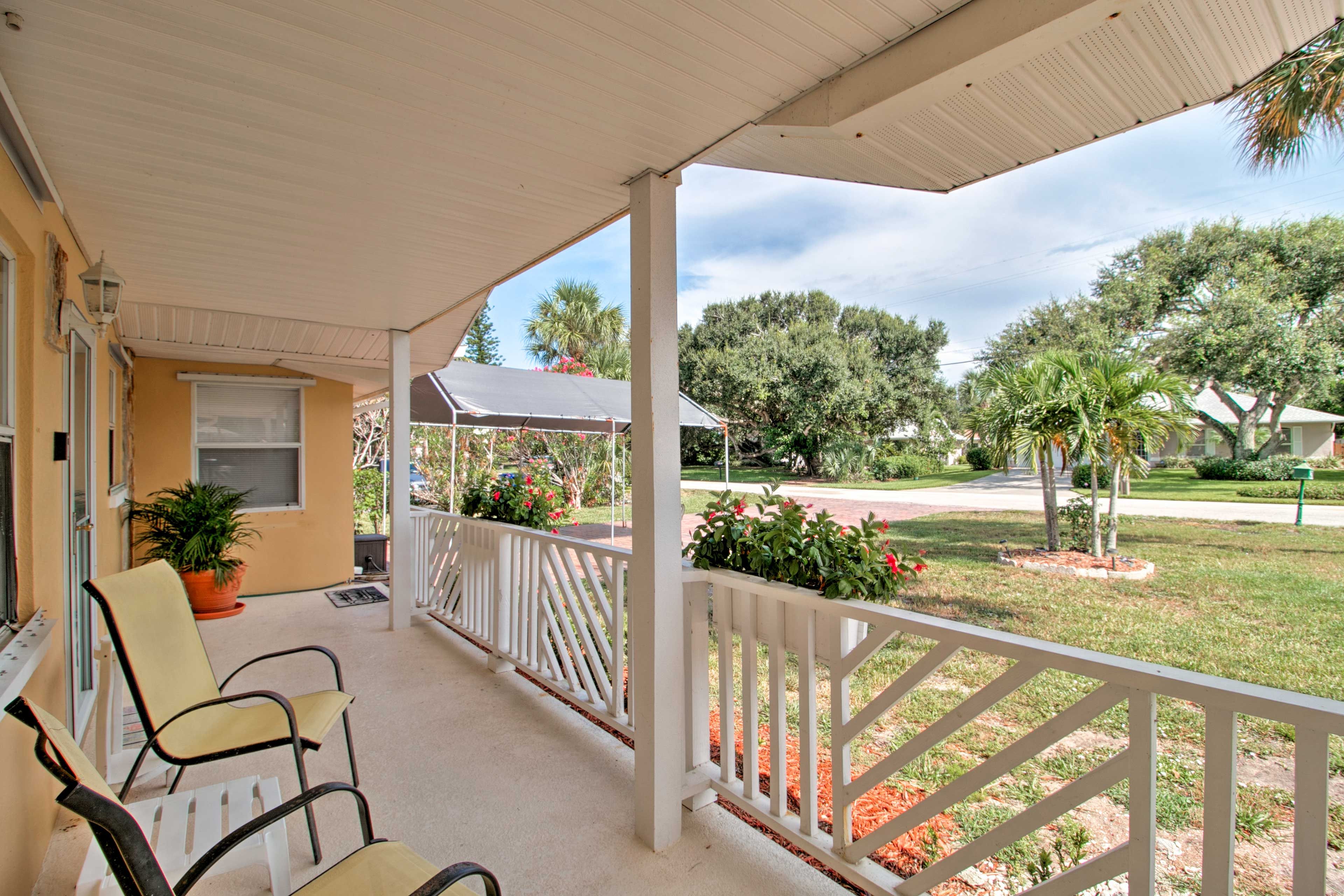 Sit out with a cup of coffee at this Vero Beach vacation rental.