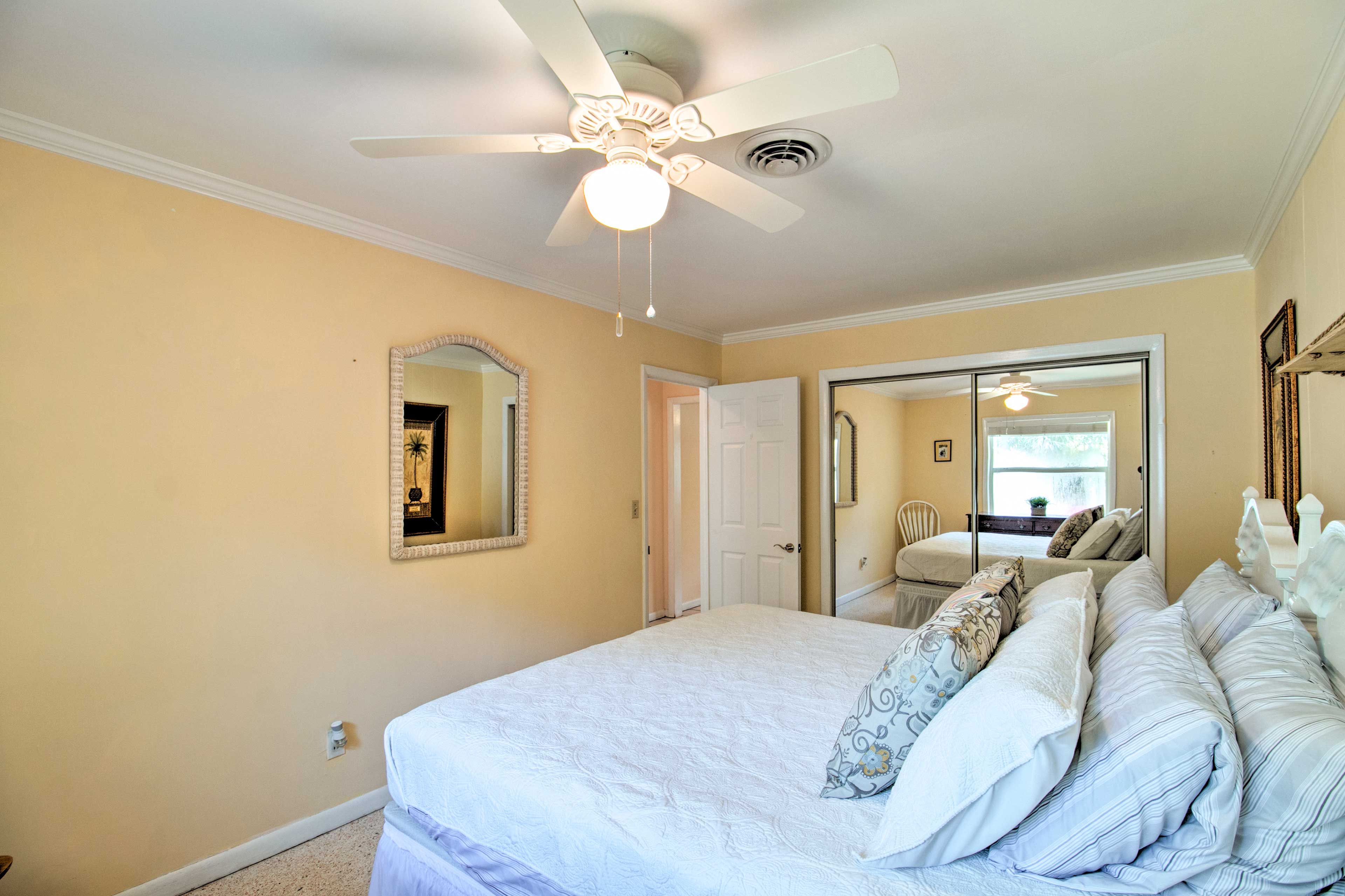 The ceiling fans will keep you cool at night.