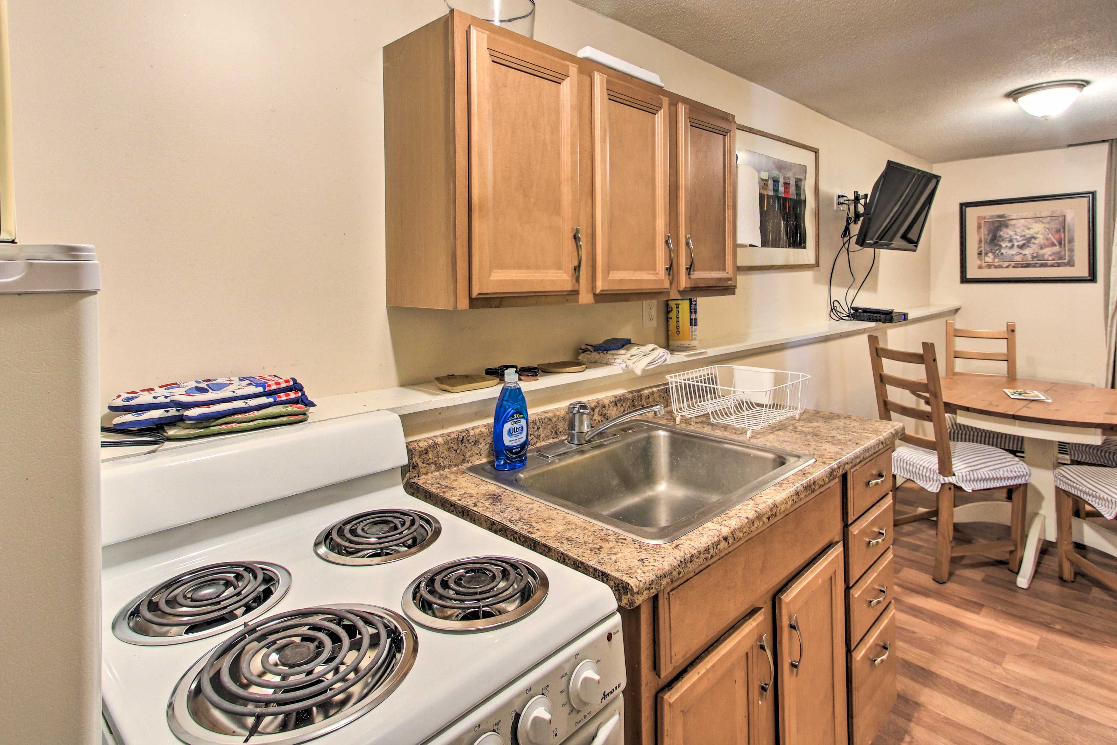 Cook your favorites on the 4-burner stovetop.