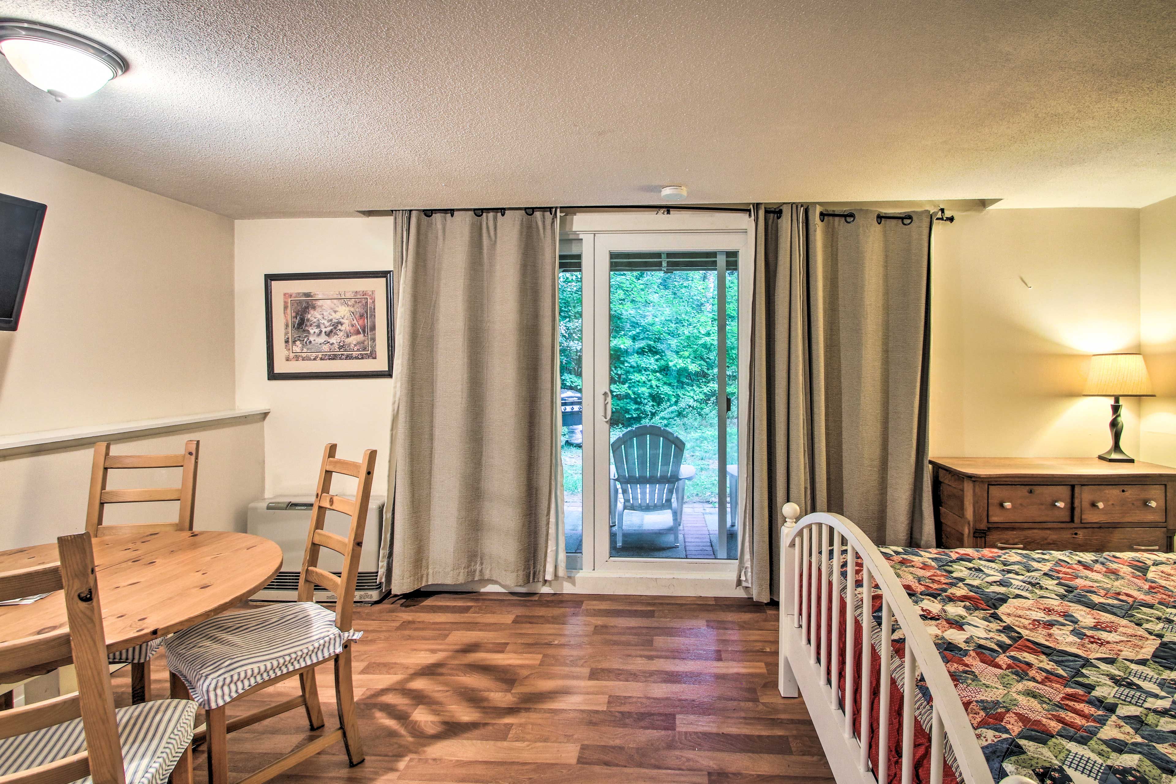 Open the sliding glass doors and let the breeze blow in.