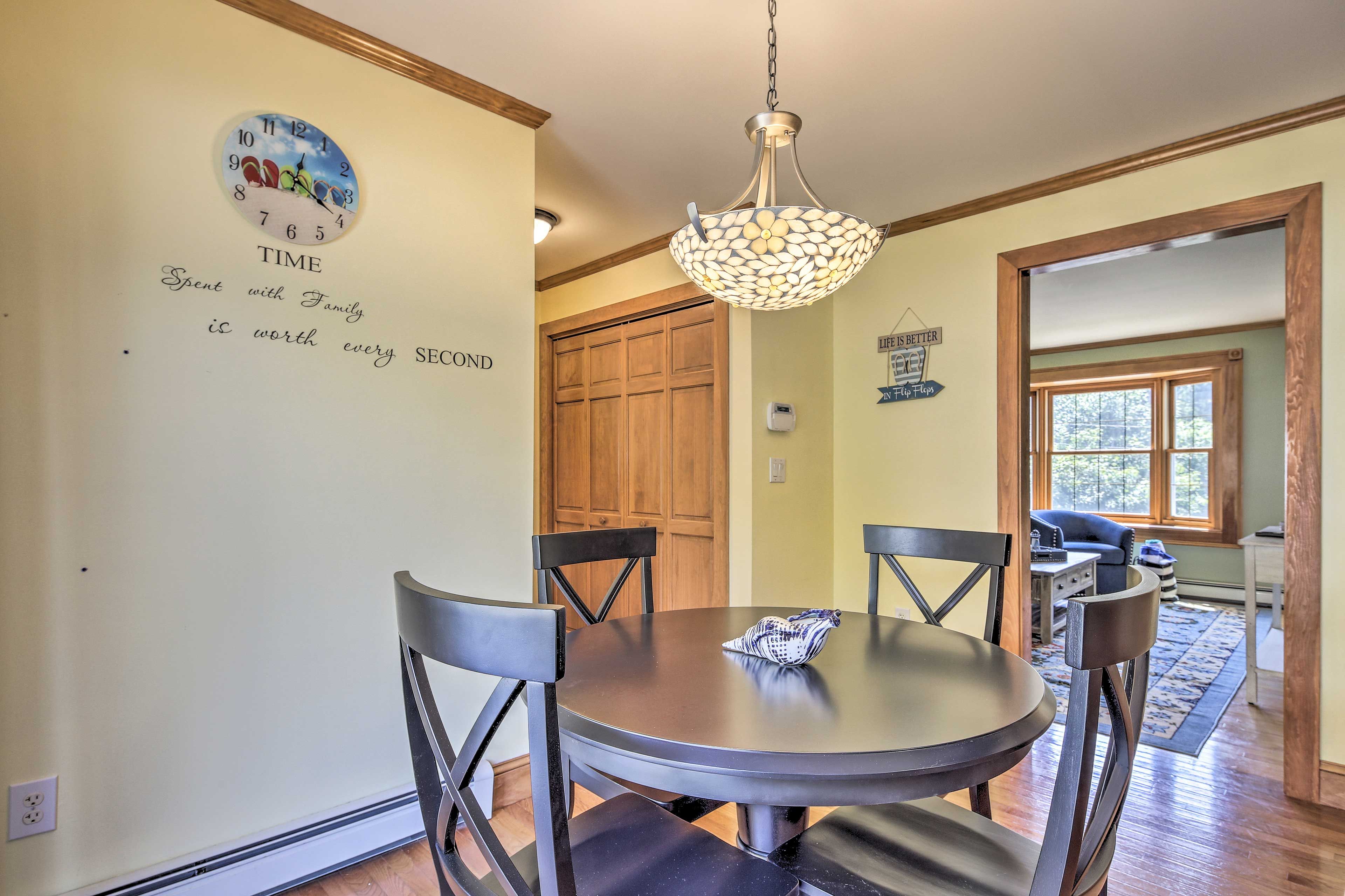 This 4-person table will host part of your group for a meal.