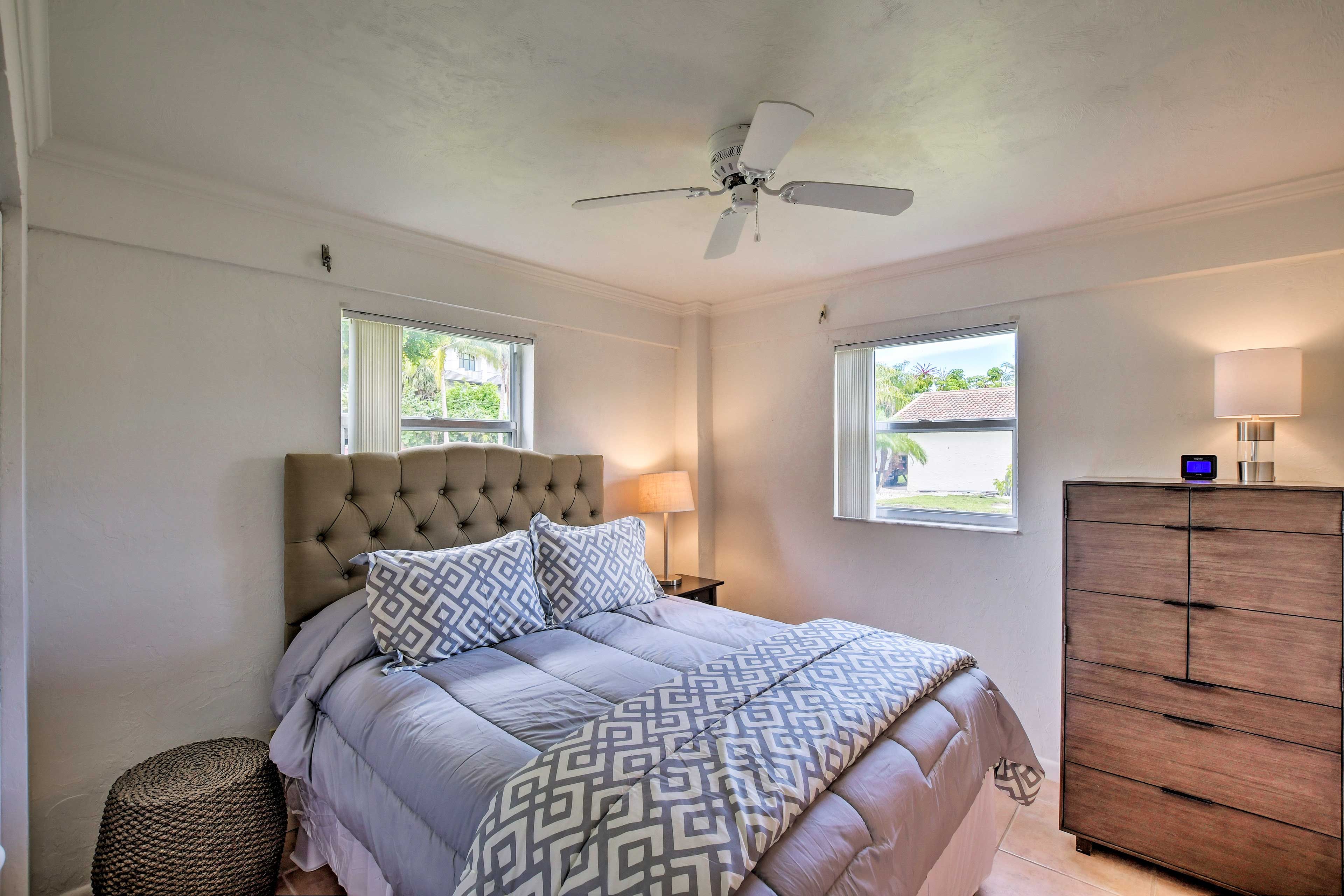 Sleep easy in this lovely queen bedroom.