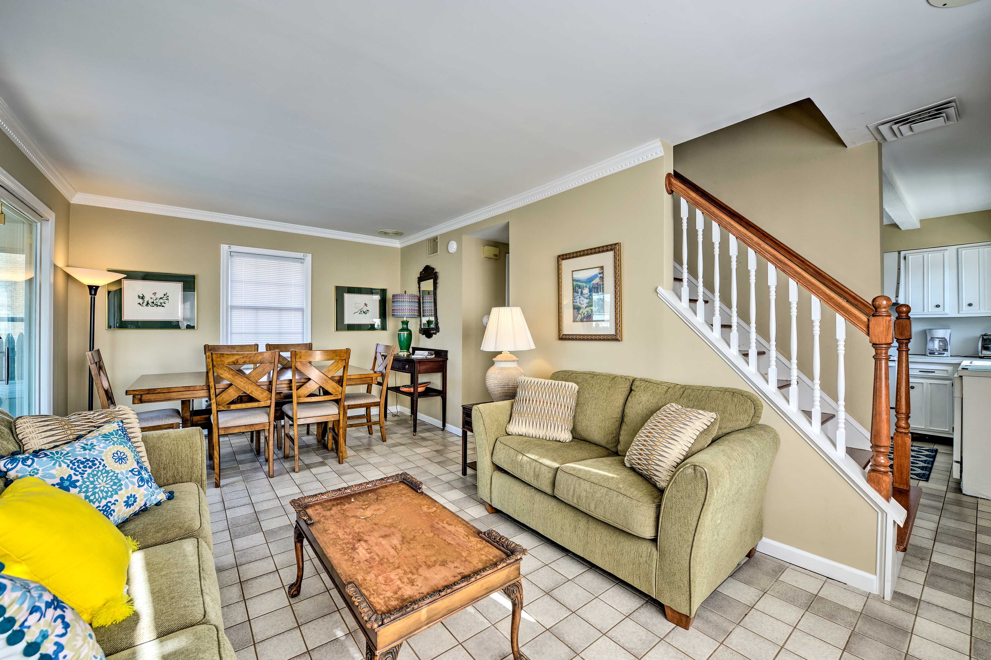 Lounge on these couches and use the free WiFi to surf the net.