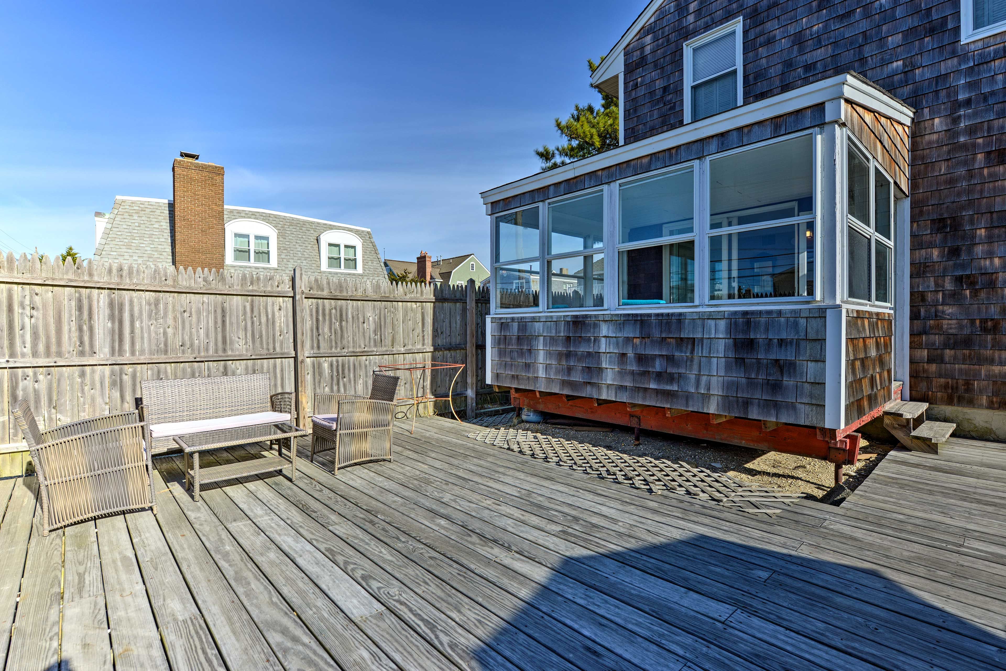 Catch some rays on the back deck!