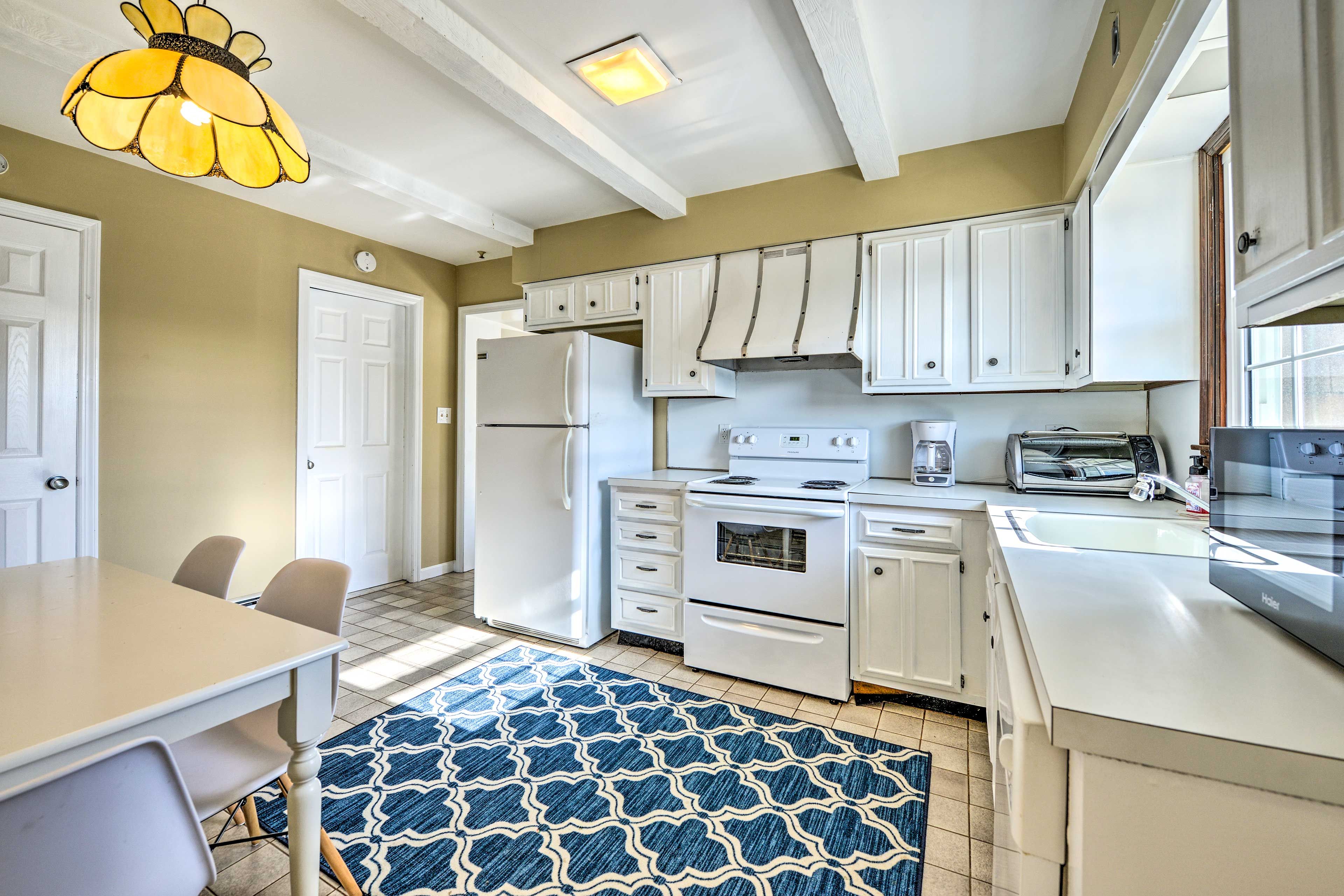 The kitchen comes fully equipped with everything you need.