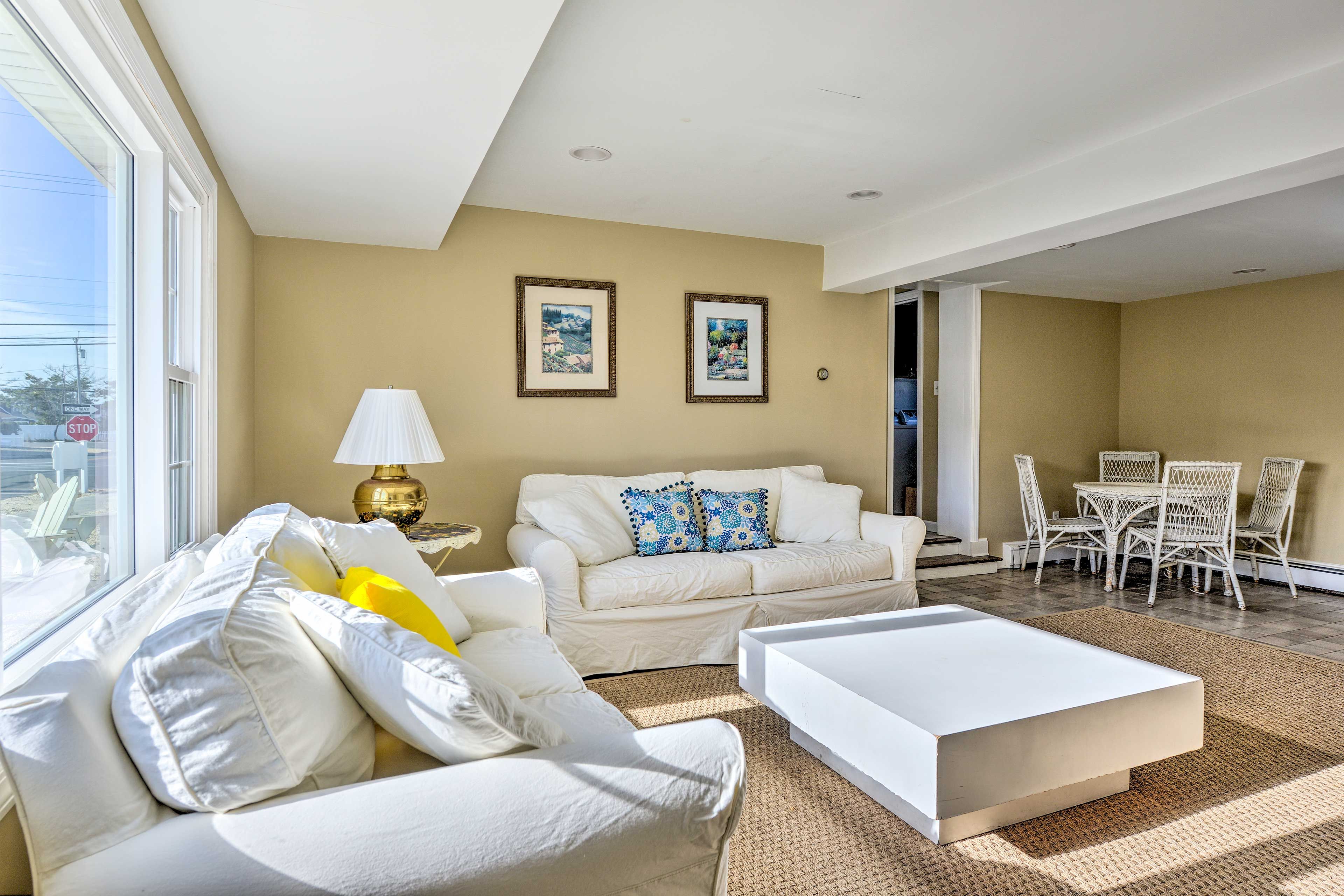 The home features multiple living areas, so everyone has a place to spread out.