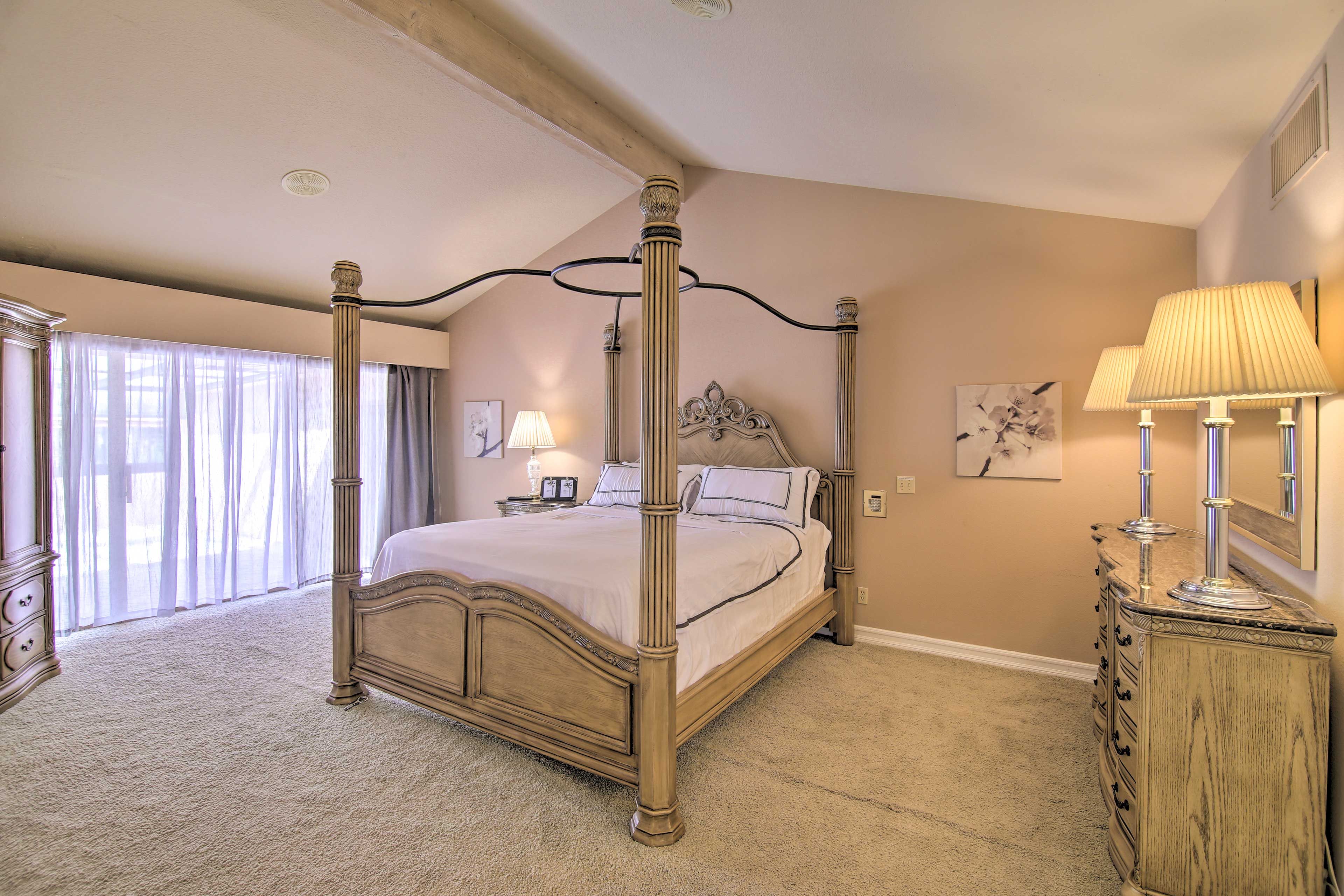 The second bedroom also includes a California king bed.
