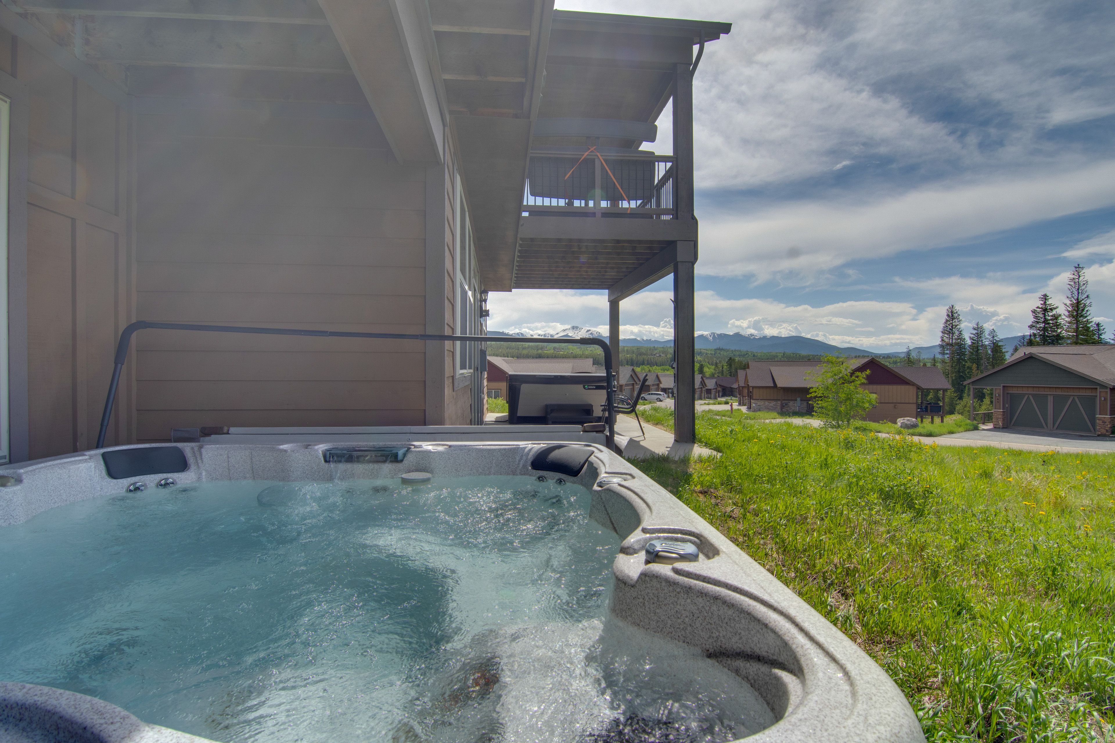 Patio | Hot Tub | Mountain Views