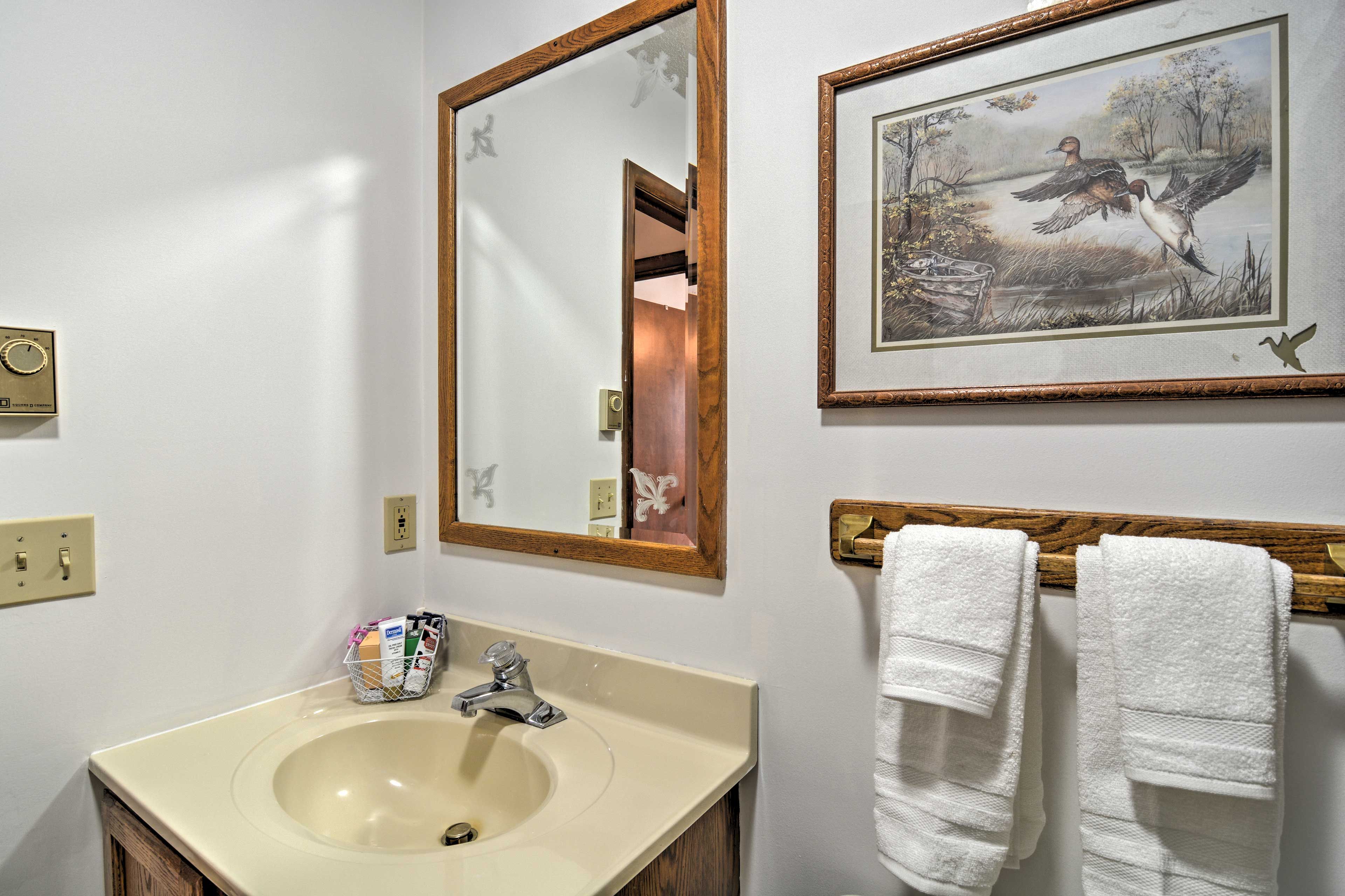 Fresh towels and linens are provided for your convenience.