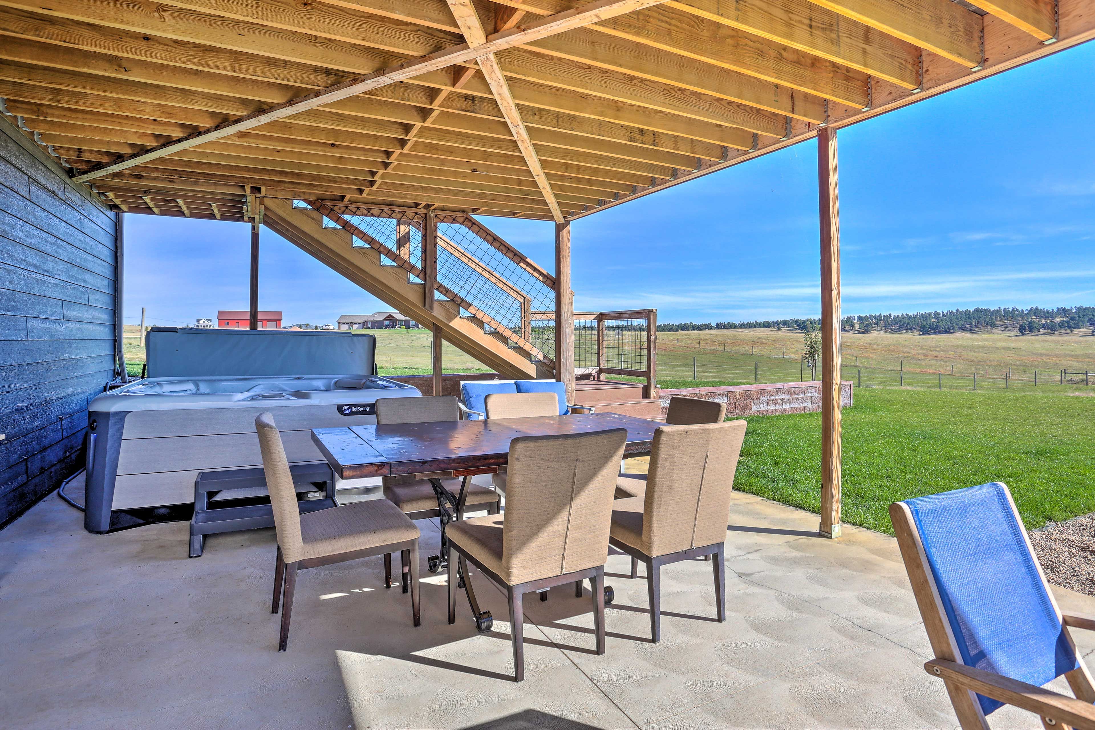 Furnished Patio | Private Hot Tub | Gas Grill