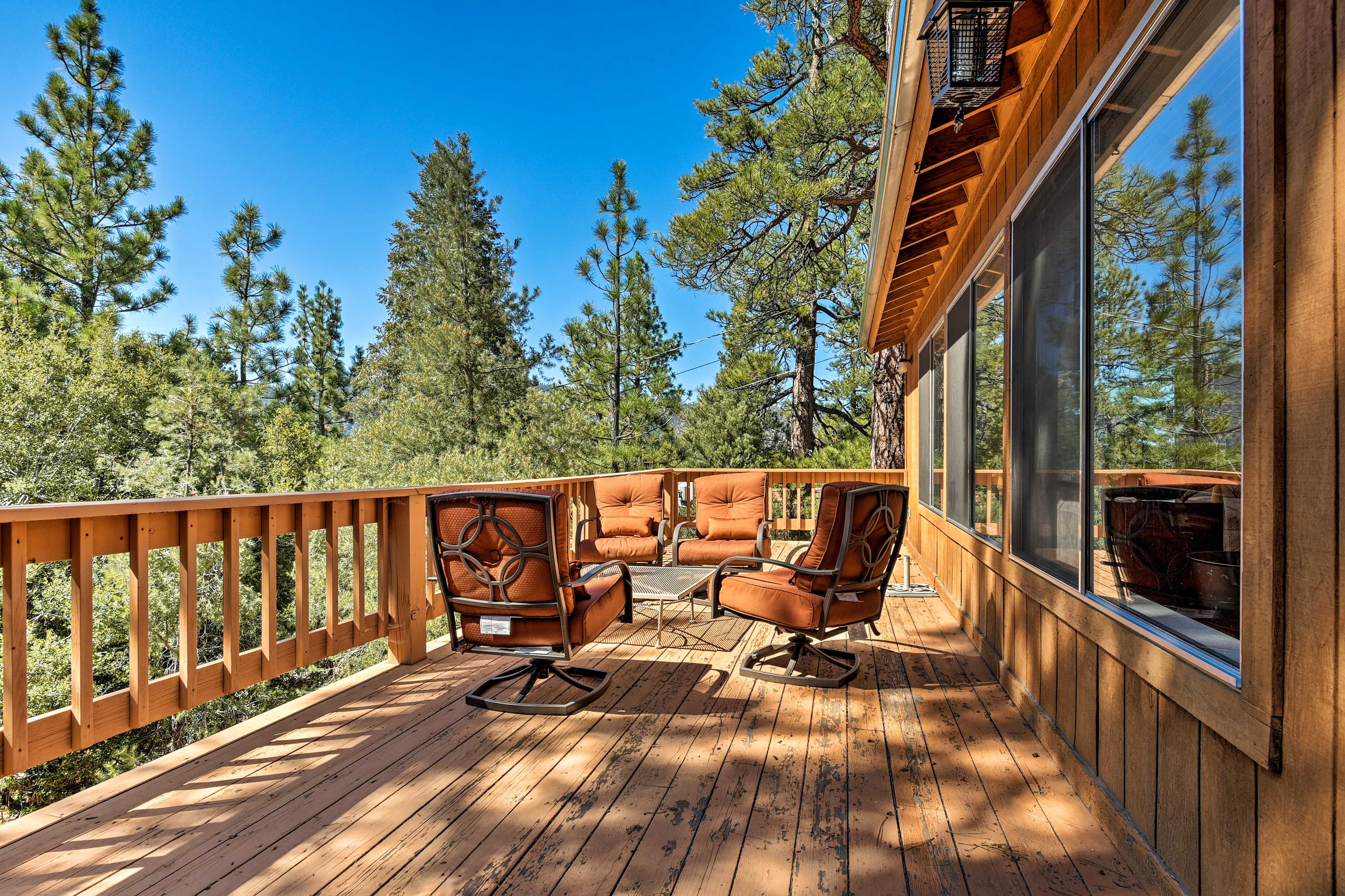 Sip a glass of wine on the deck.