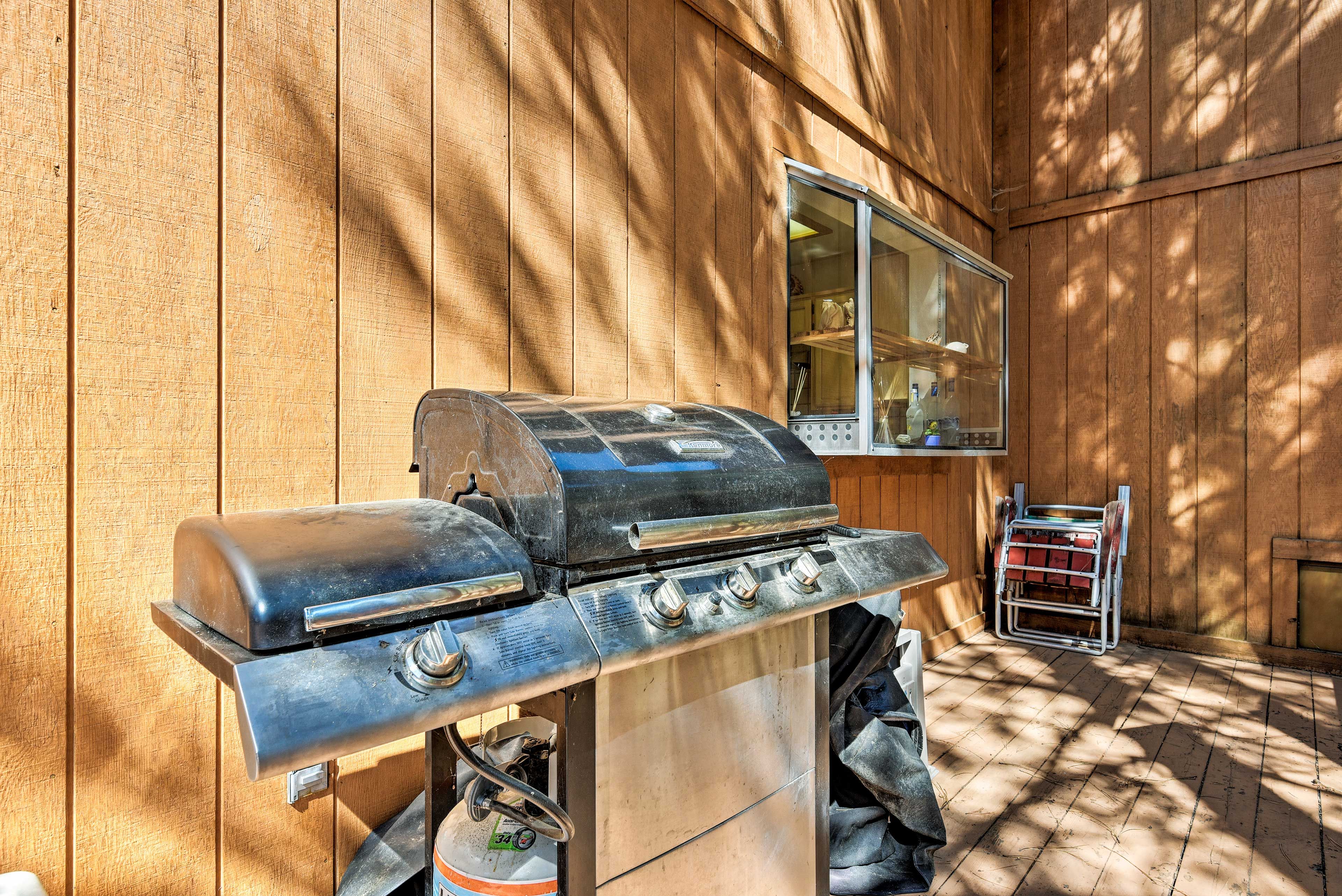 Throw some burgers on the gas grill.