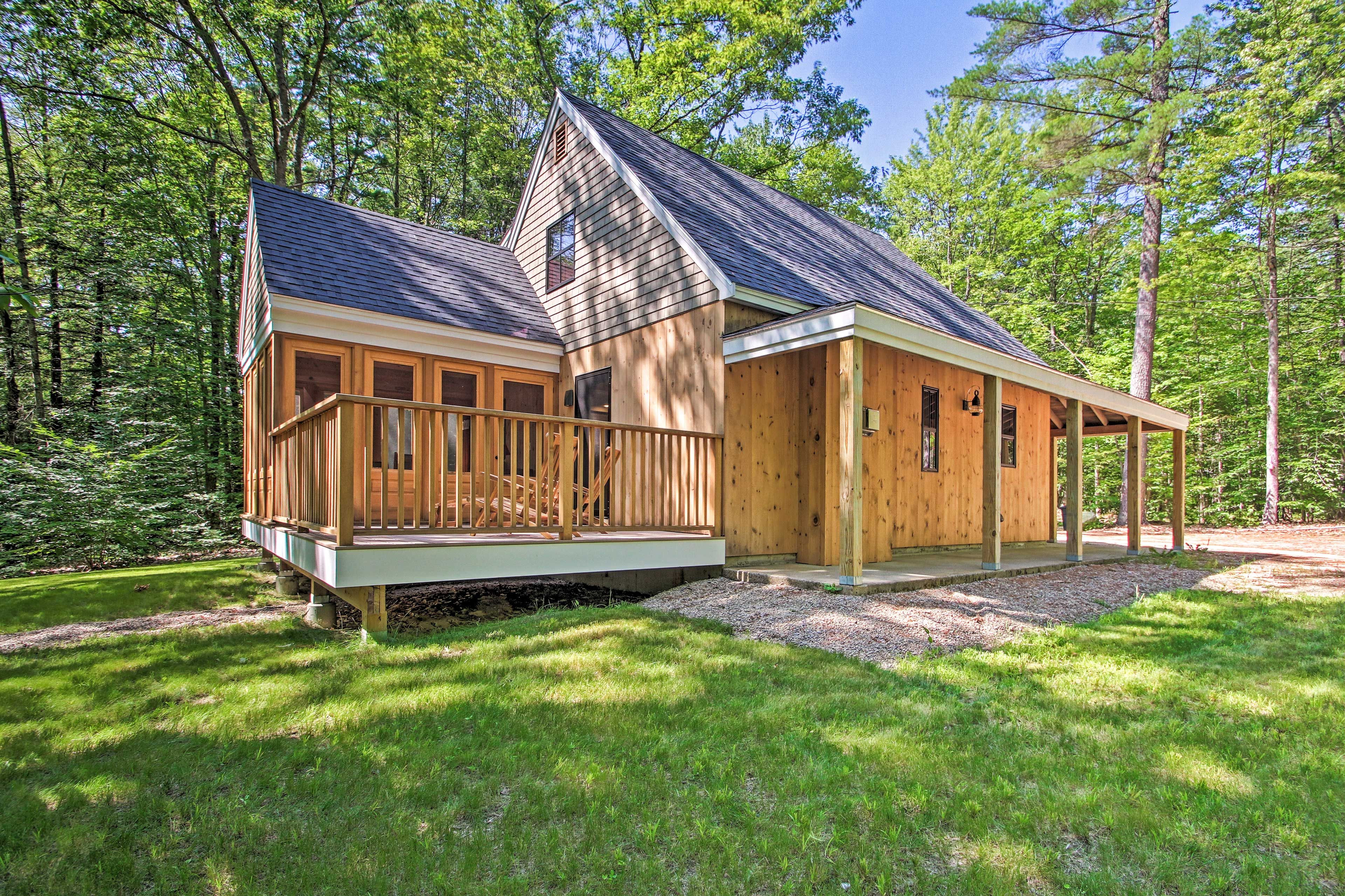 Surrounded by trees, this house feels very secluded despite being close to town.