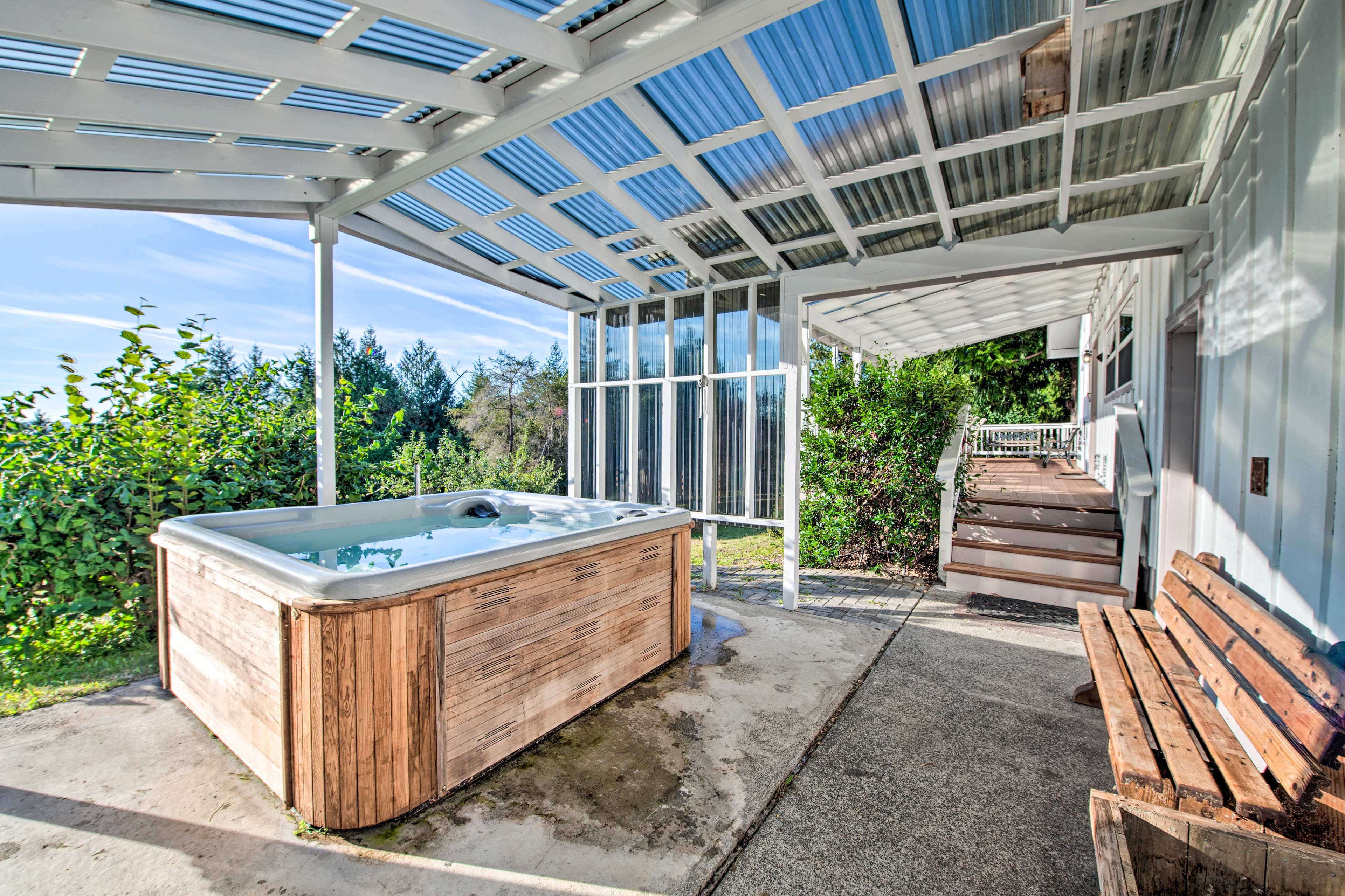 Patio | Private Hot Tub