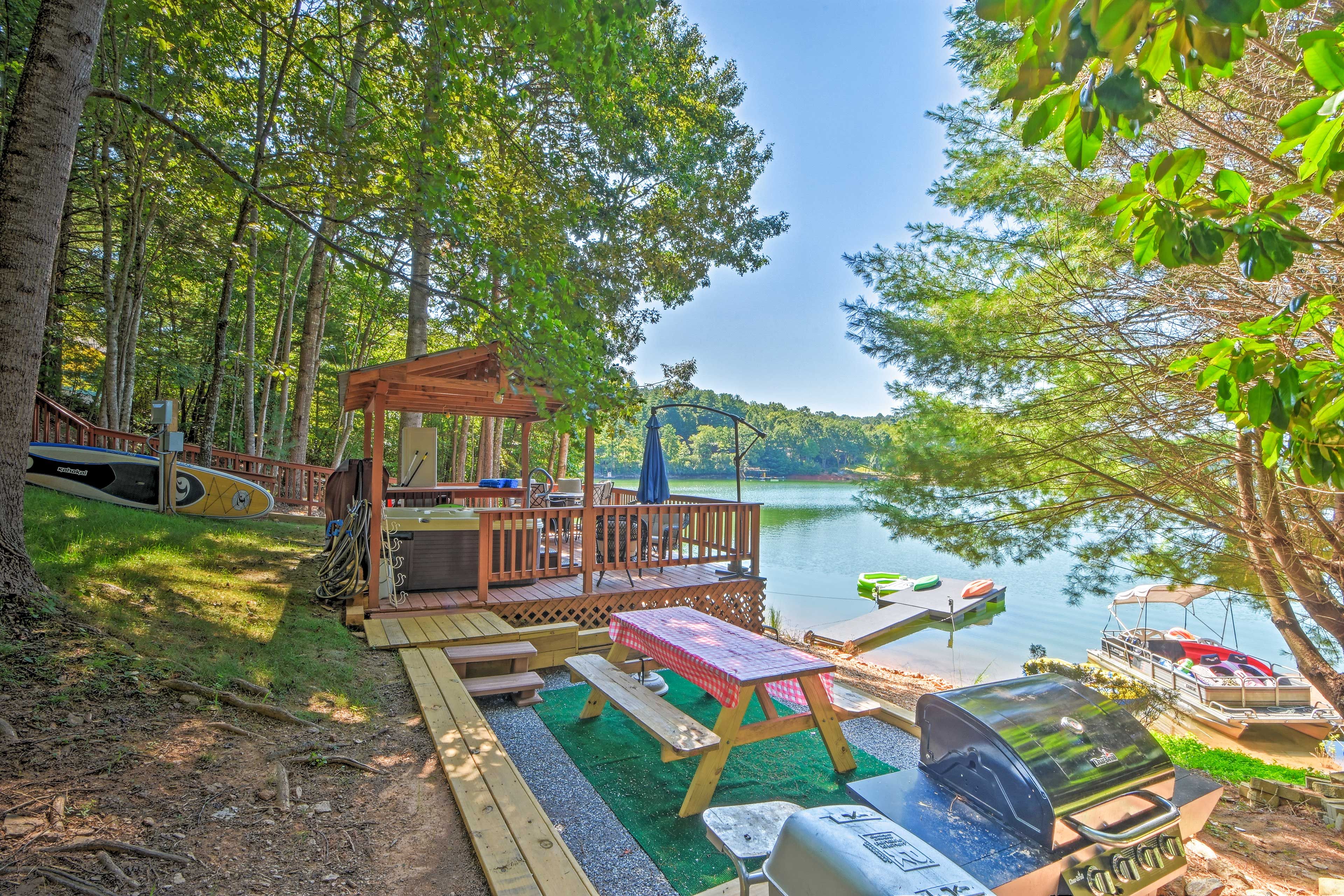 Grab one of the kayaks or paddle boards and get out on the water!