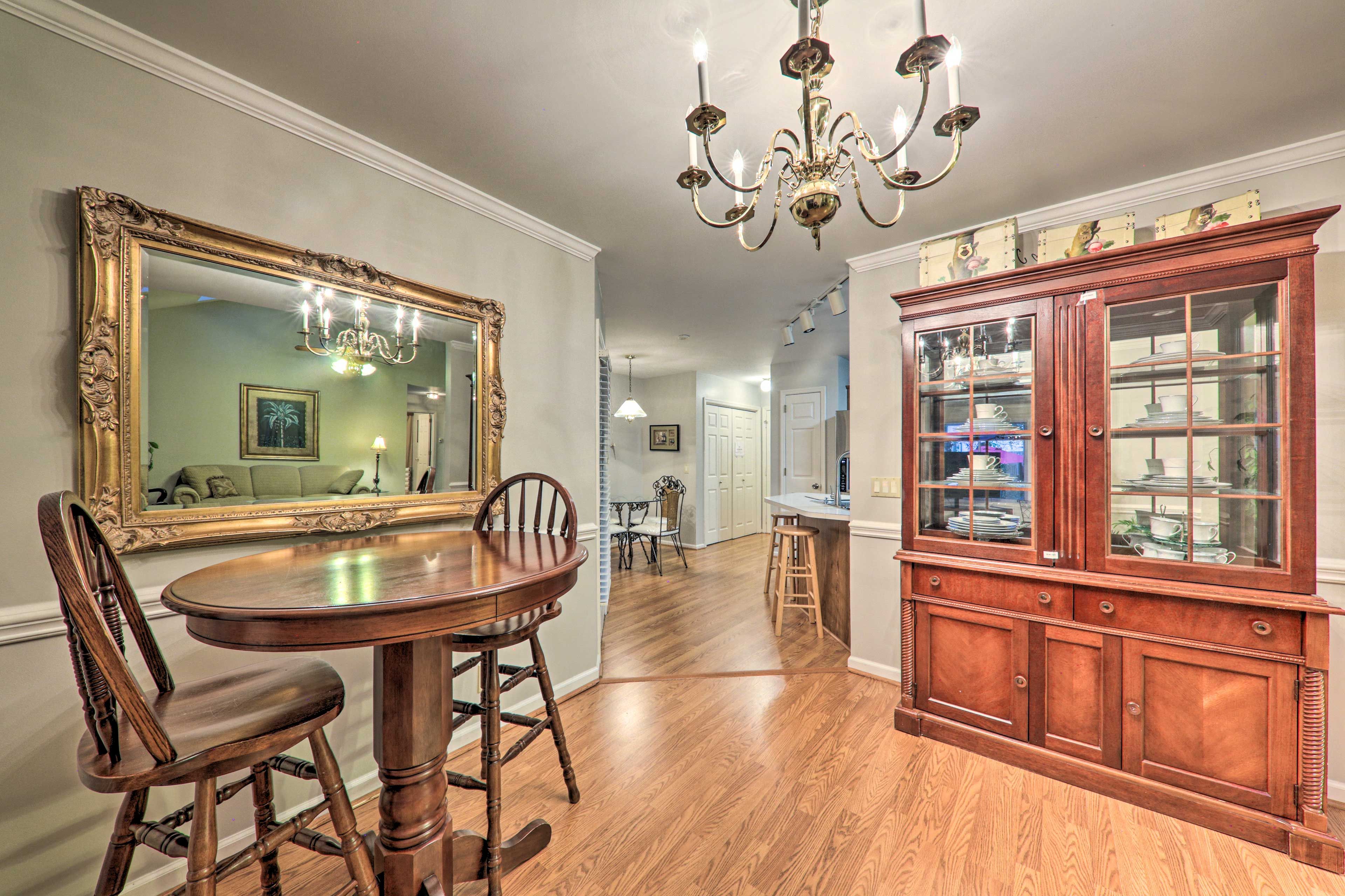 Get some work done or grab a bit to eat at this table.