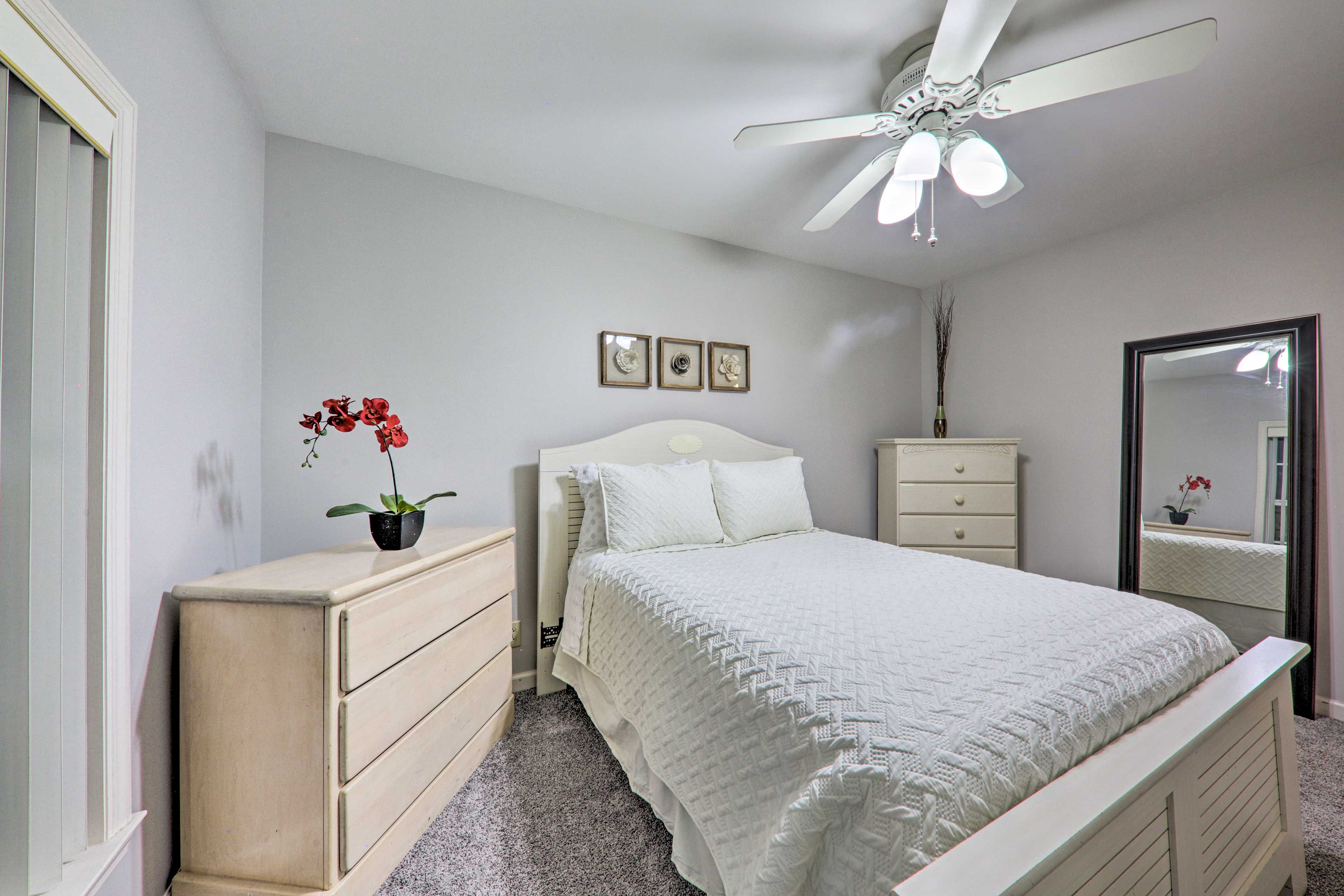 Each room has plenty of place to store your clothes.