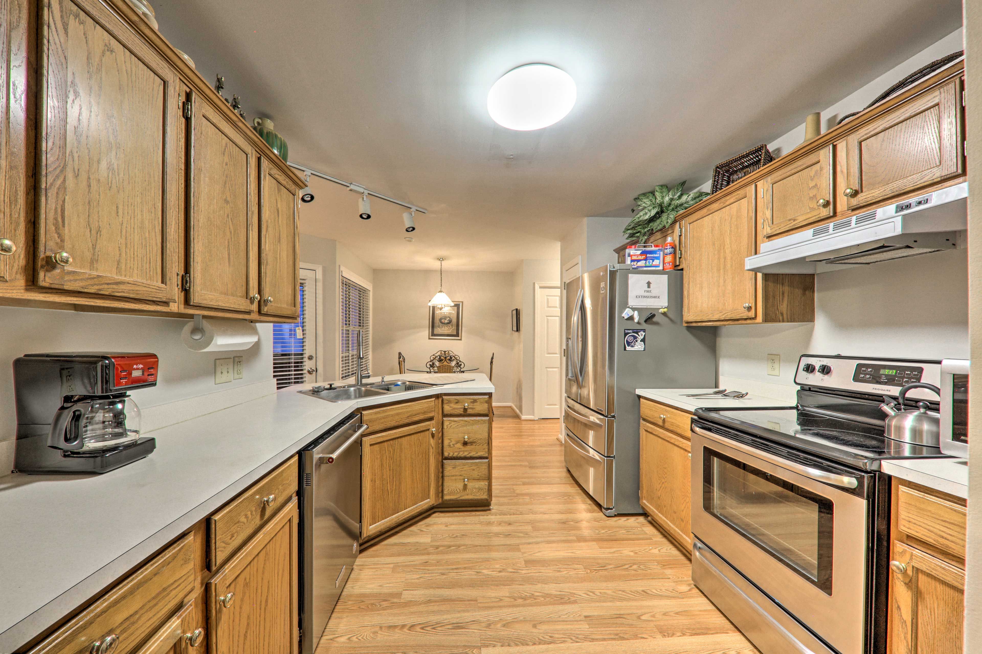 The kitchen comes fully equipped with everything you need.