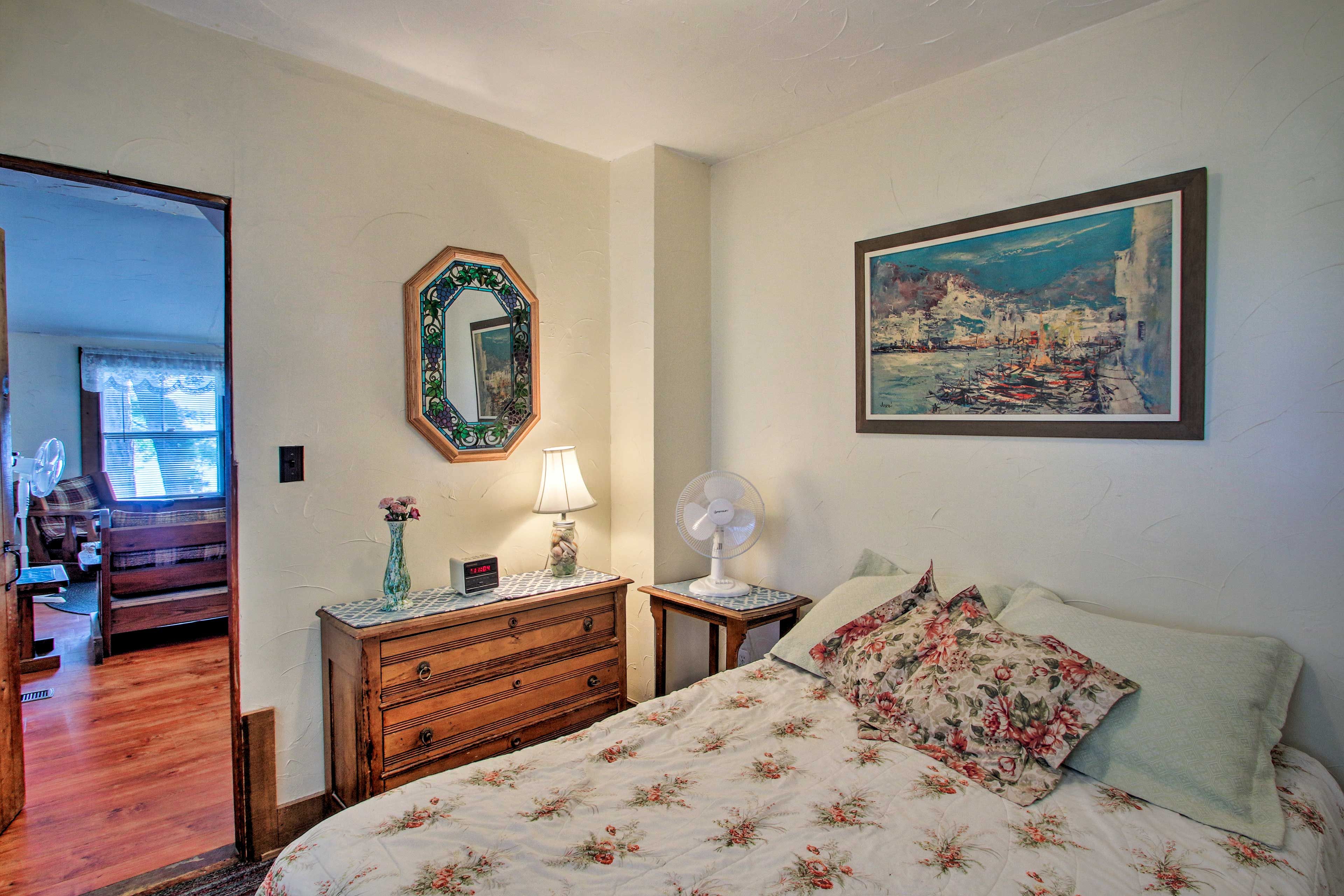 Stick your clothes in the dresser to stay organized.
