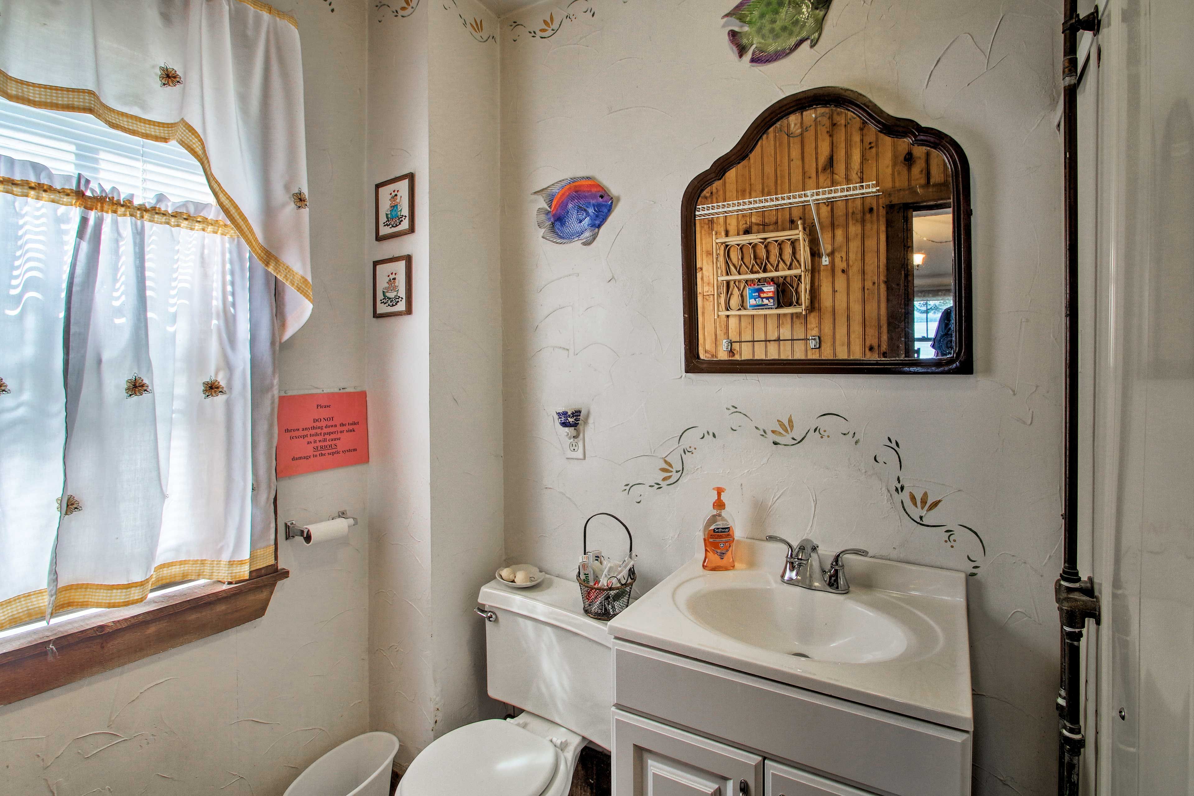 Shower off in the bathroom.