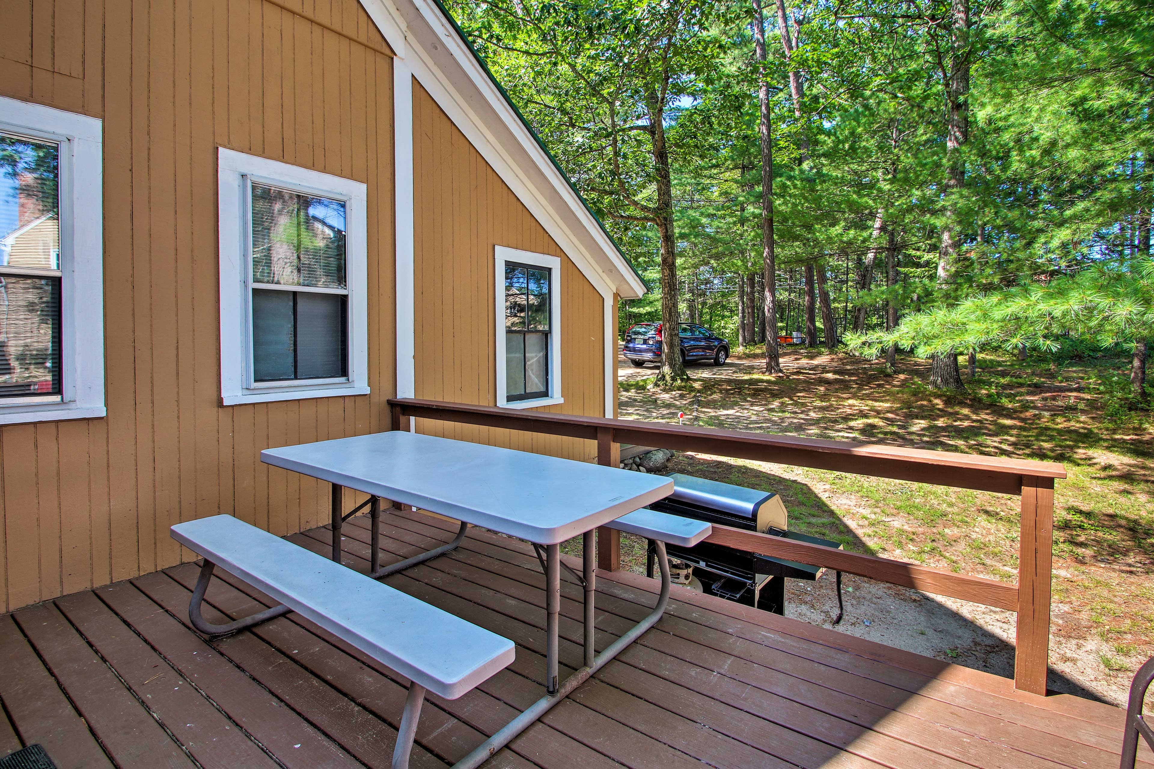 Set the picnic table up for an al fresco meal.