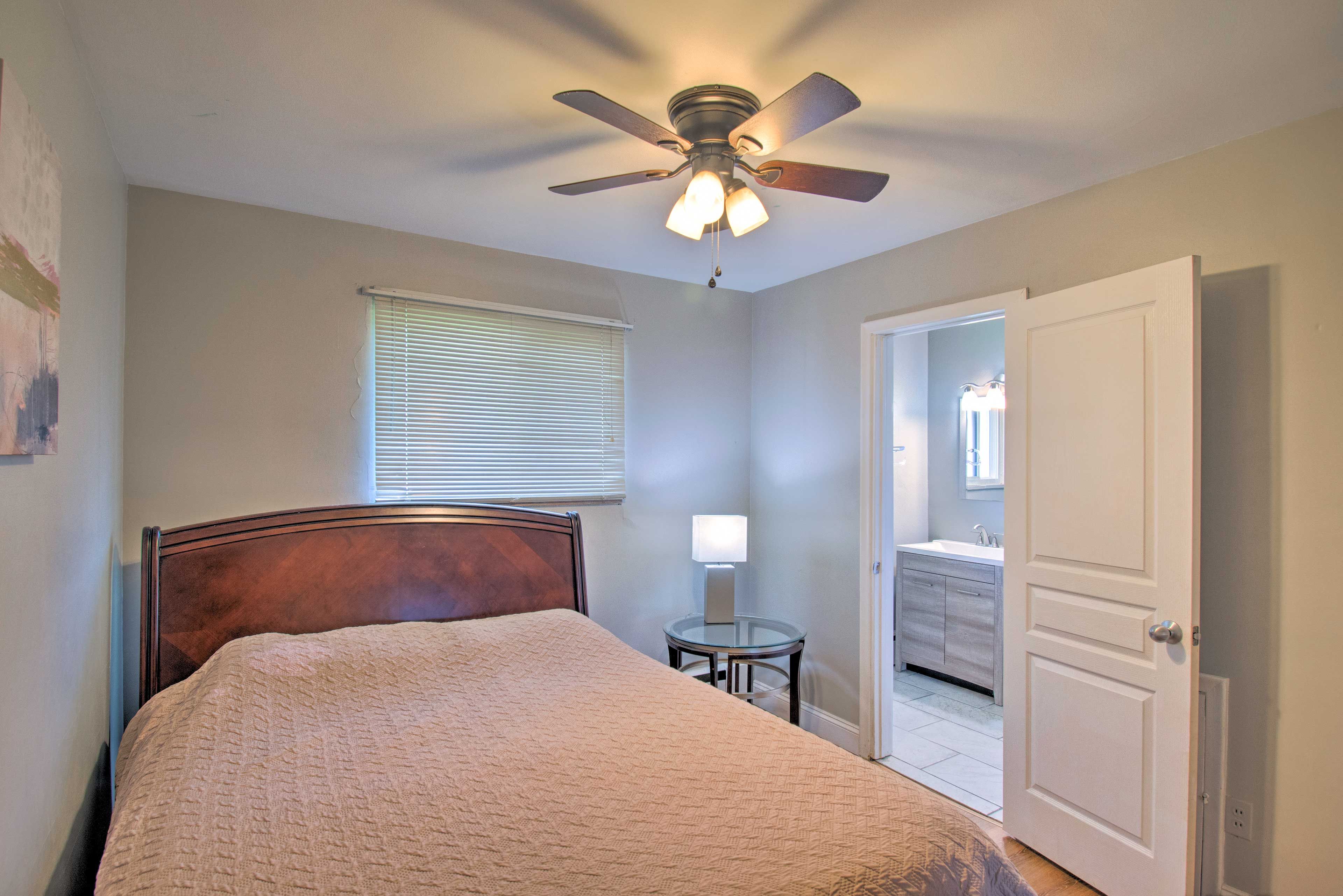 If you run warm, the ceiling fan will help cool you off.