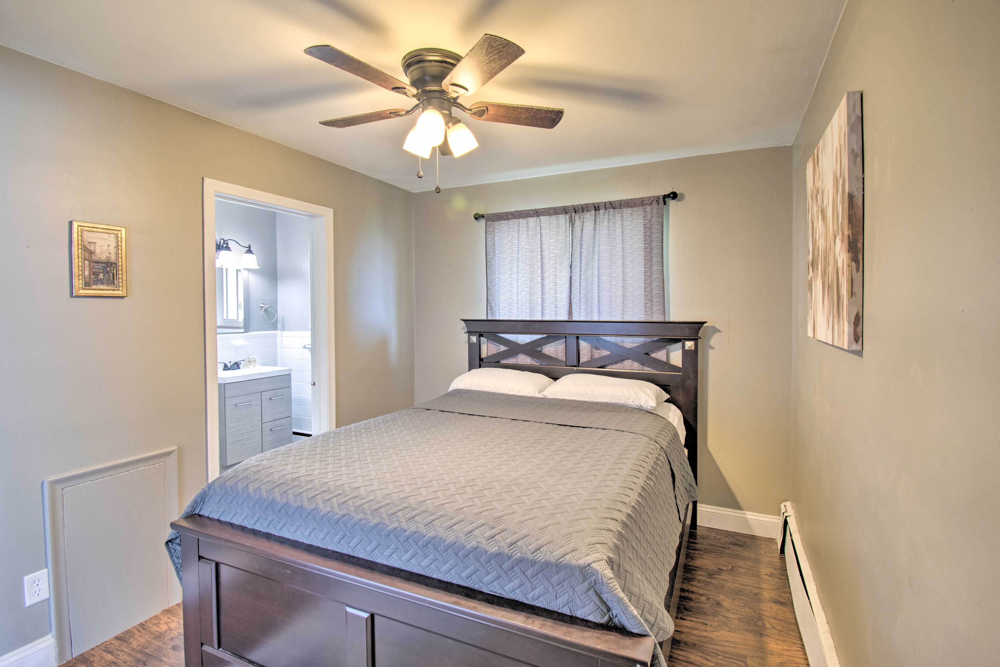 A ceiling fan will keep the air circulating while you sleep.