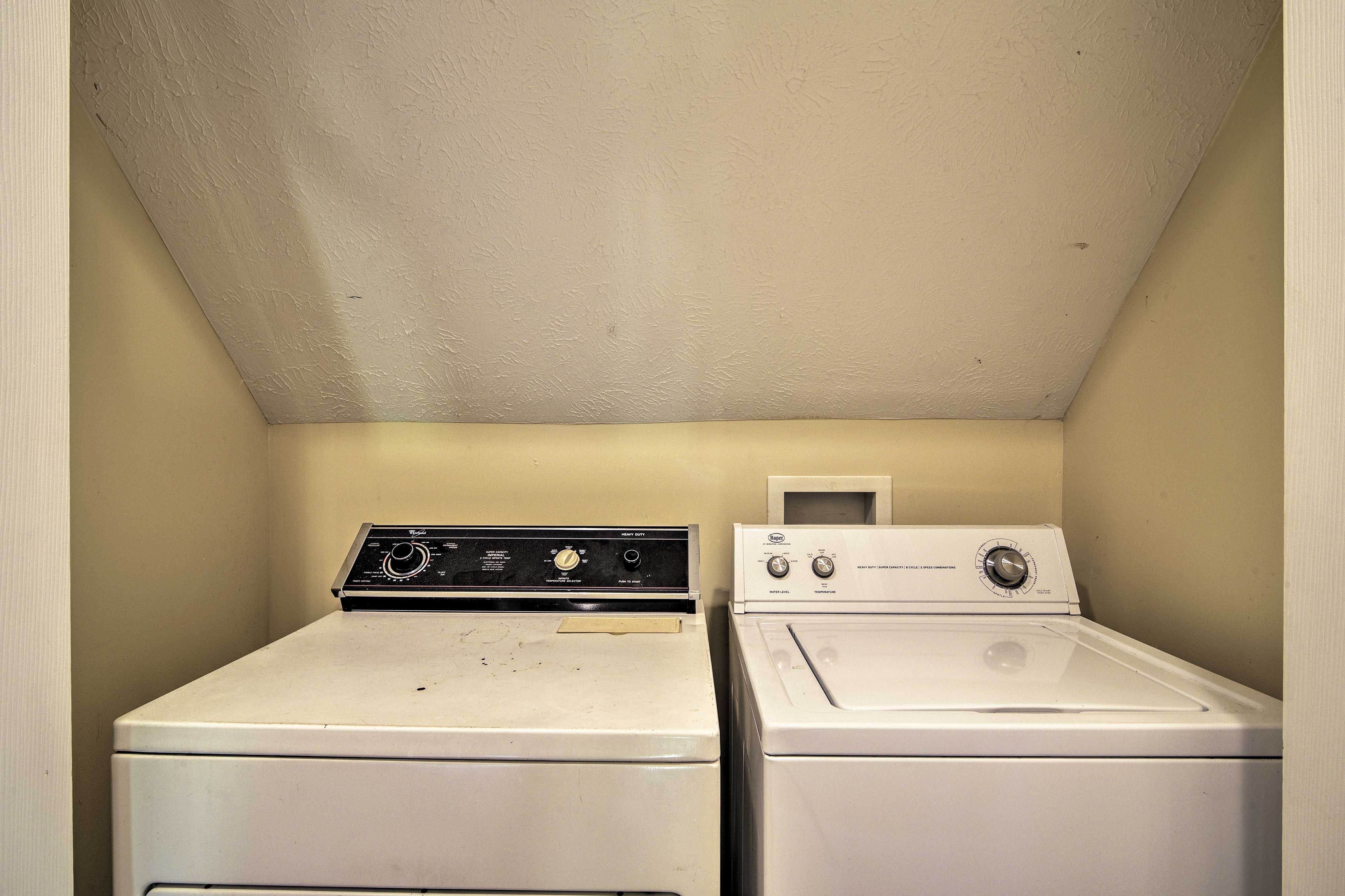Wash your belongings in the in-unit laundry machines.