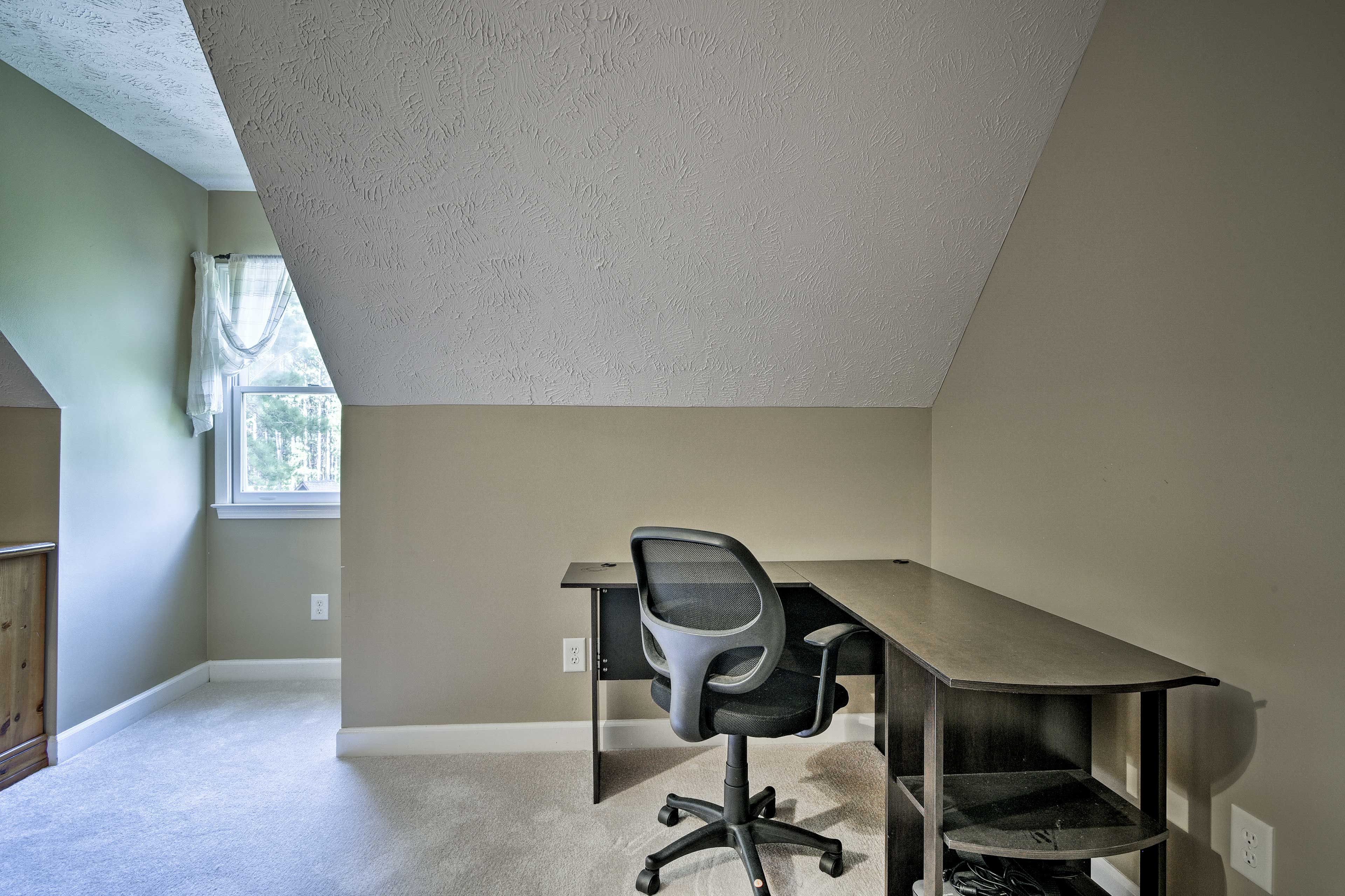 Get some work done at the office desk.