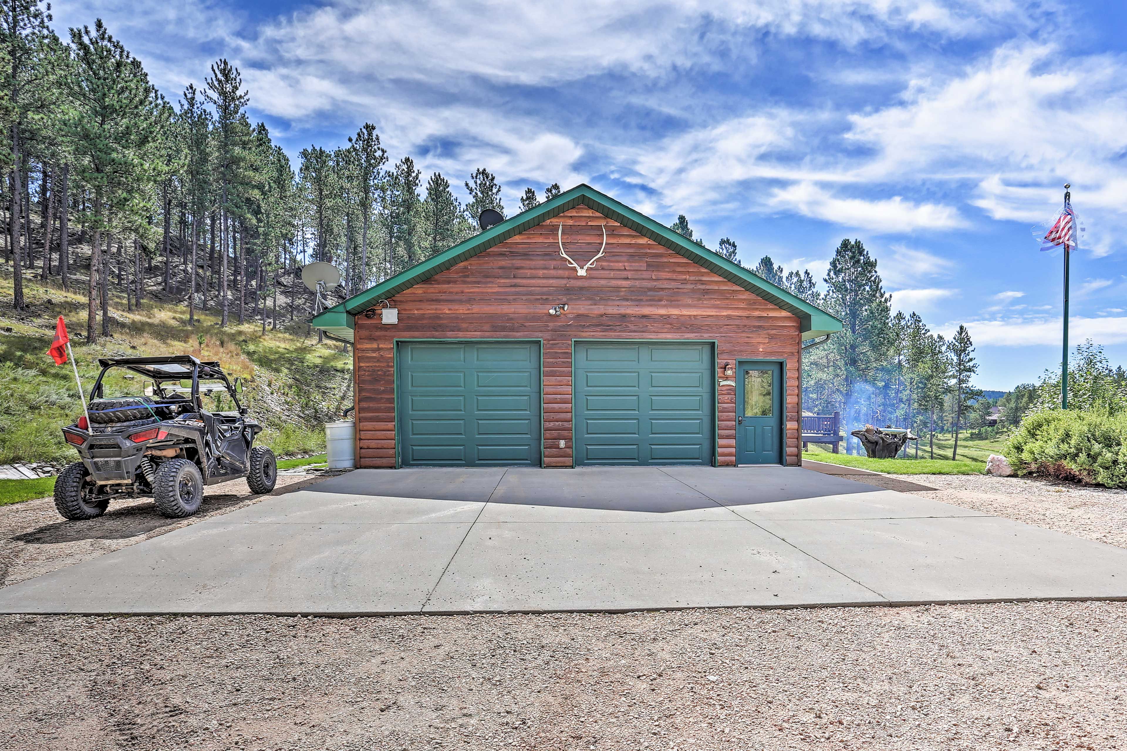 Parking | Garage (2 Vehicles) | Driveway (4 Vehicles) | 2 RV Sites w/ Hookups