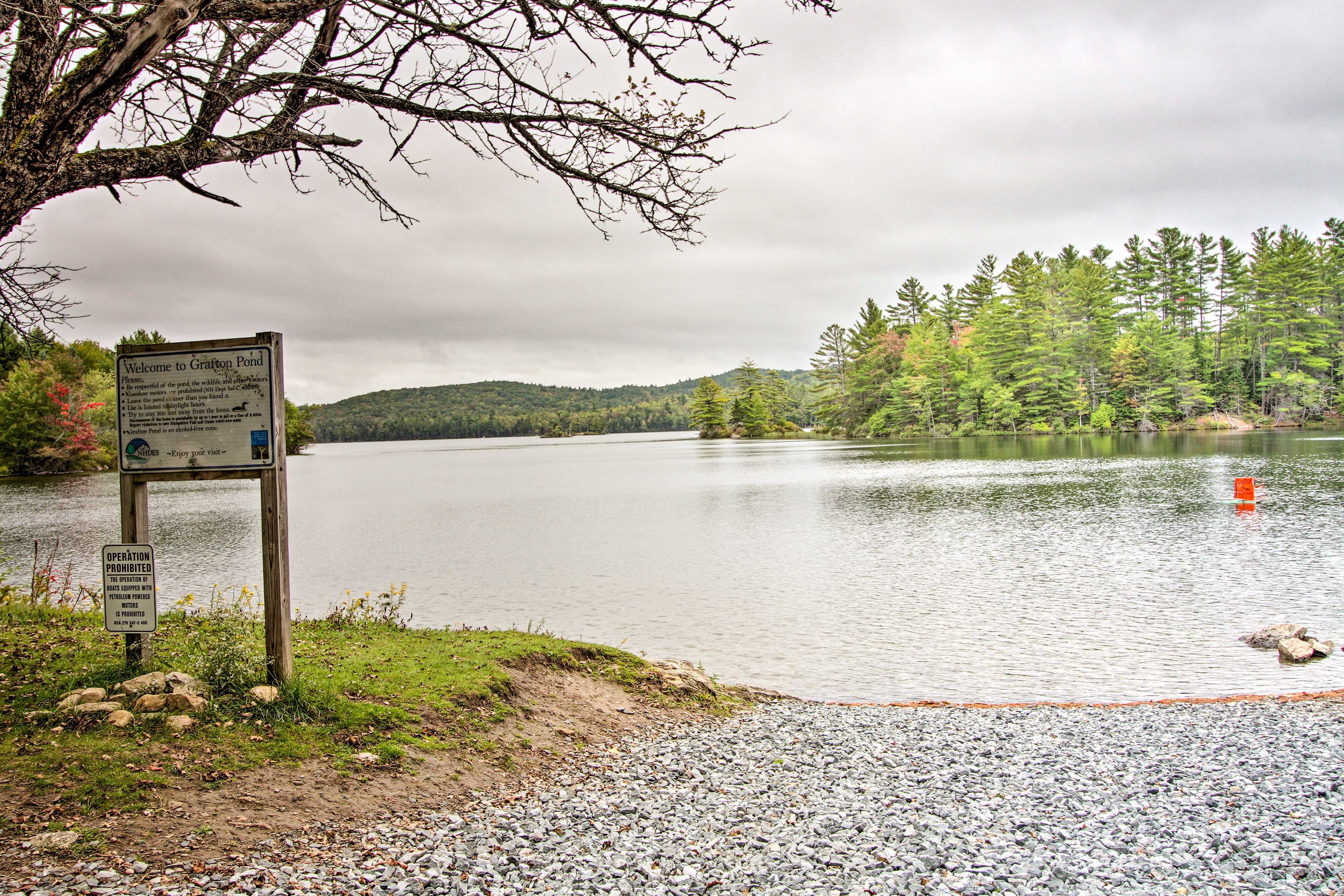 Look forward to kayaking at Grafton Pond, minutes from the home.