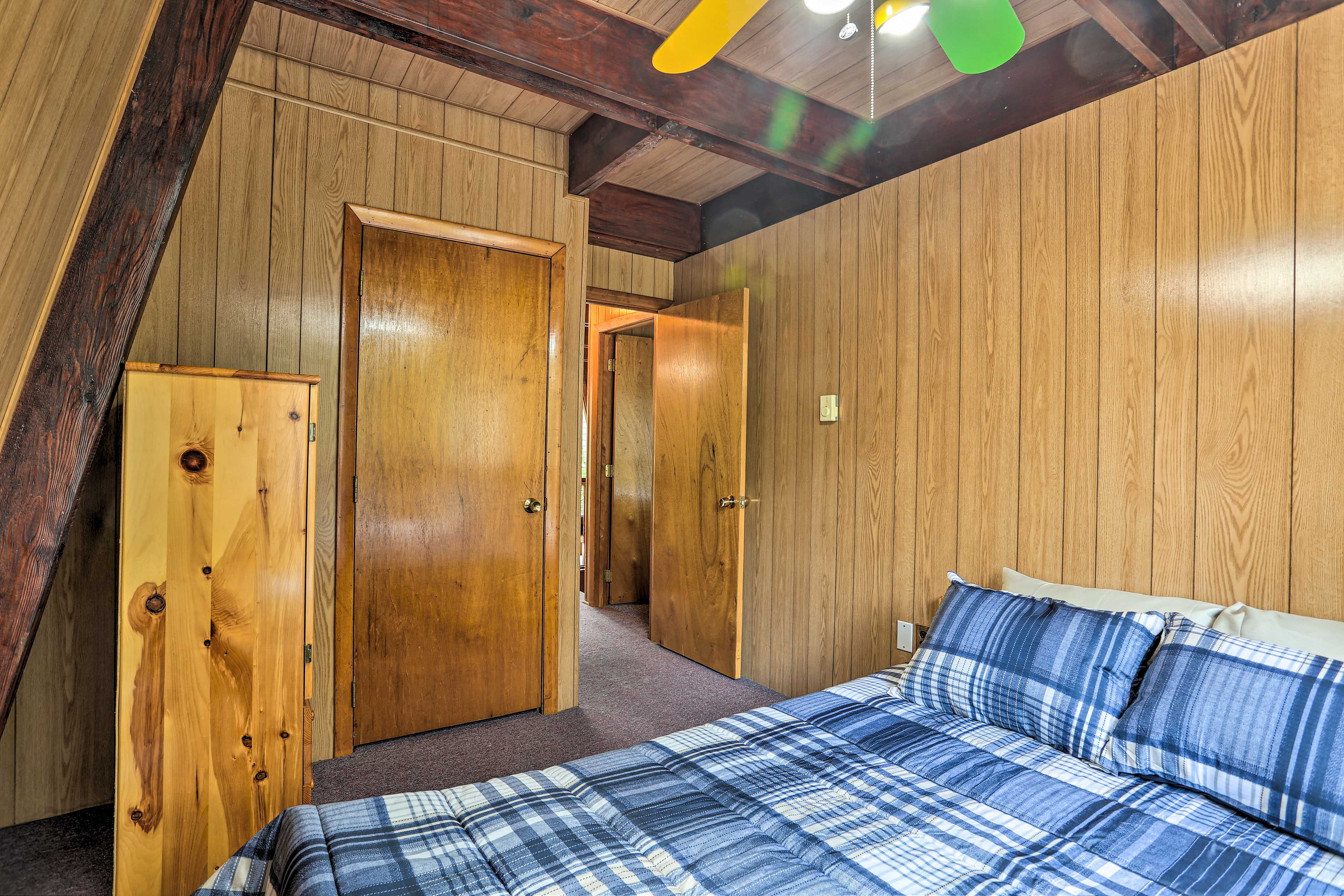 Bedroom 1 features a queen-sized bed!