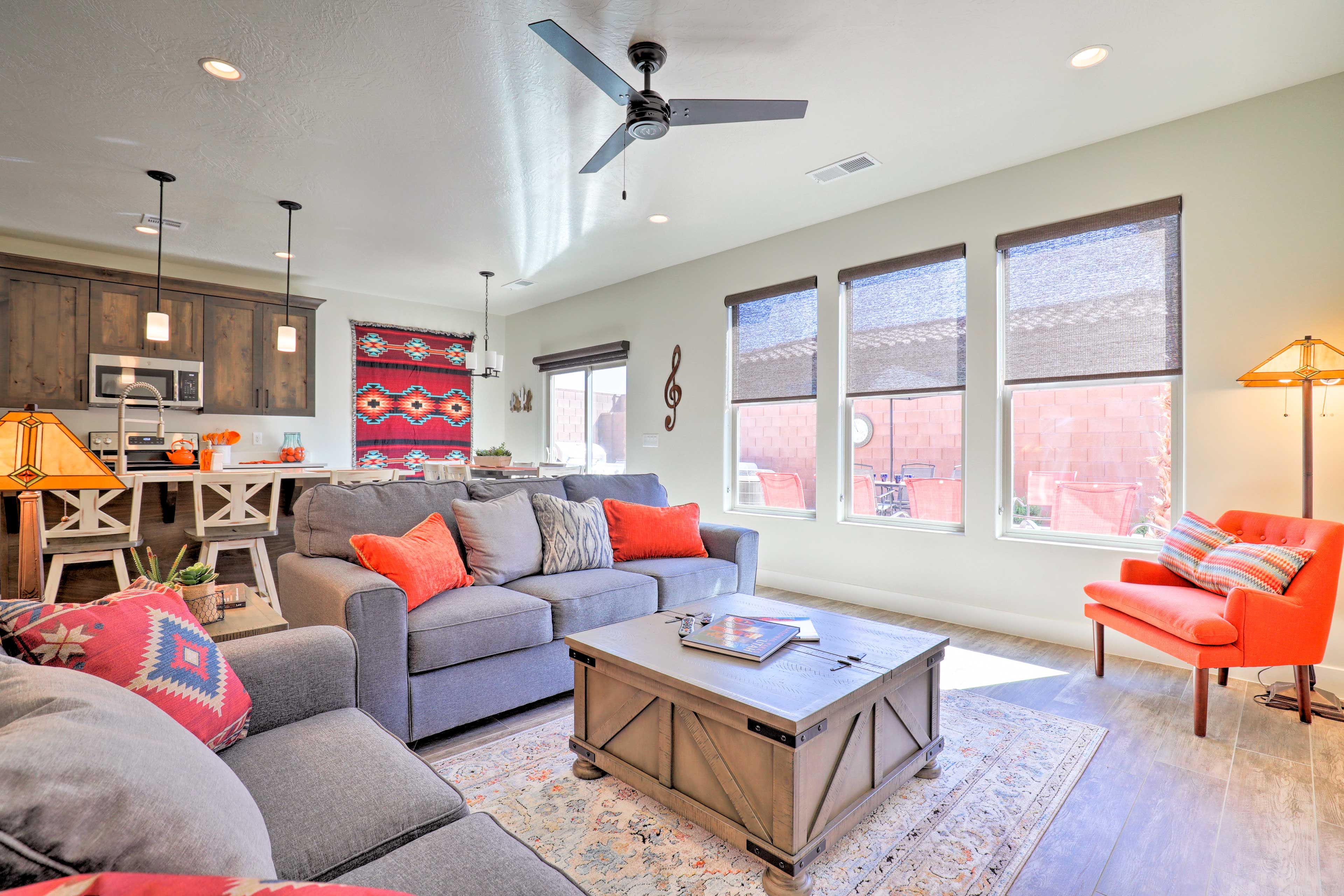 Kick back and relax between adventures in the open living area.