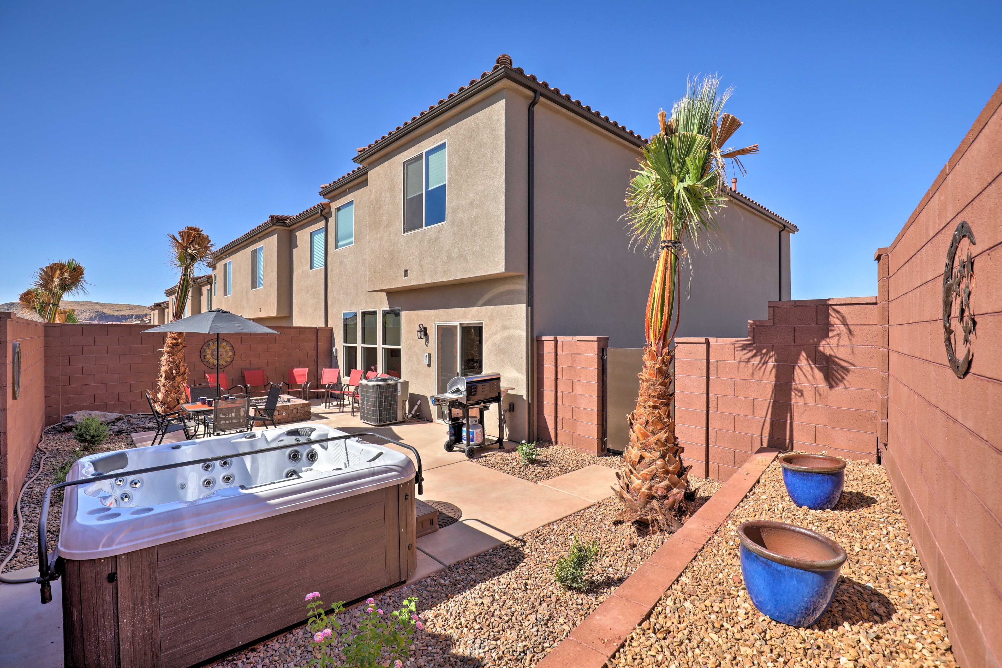 The property offers 3 bedrooms, 3 full baths and a private outdoor living area.