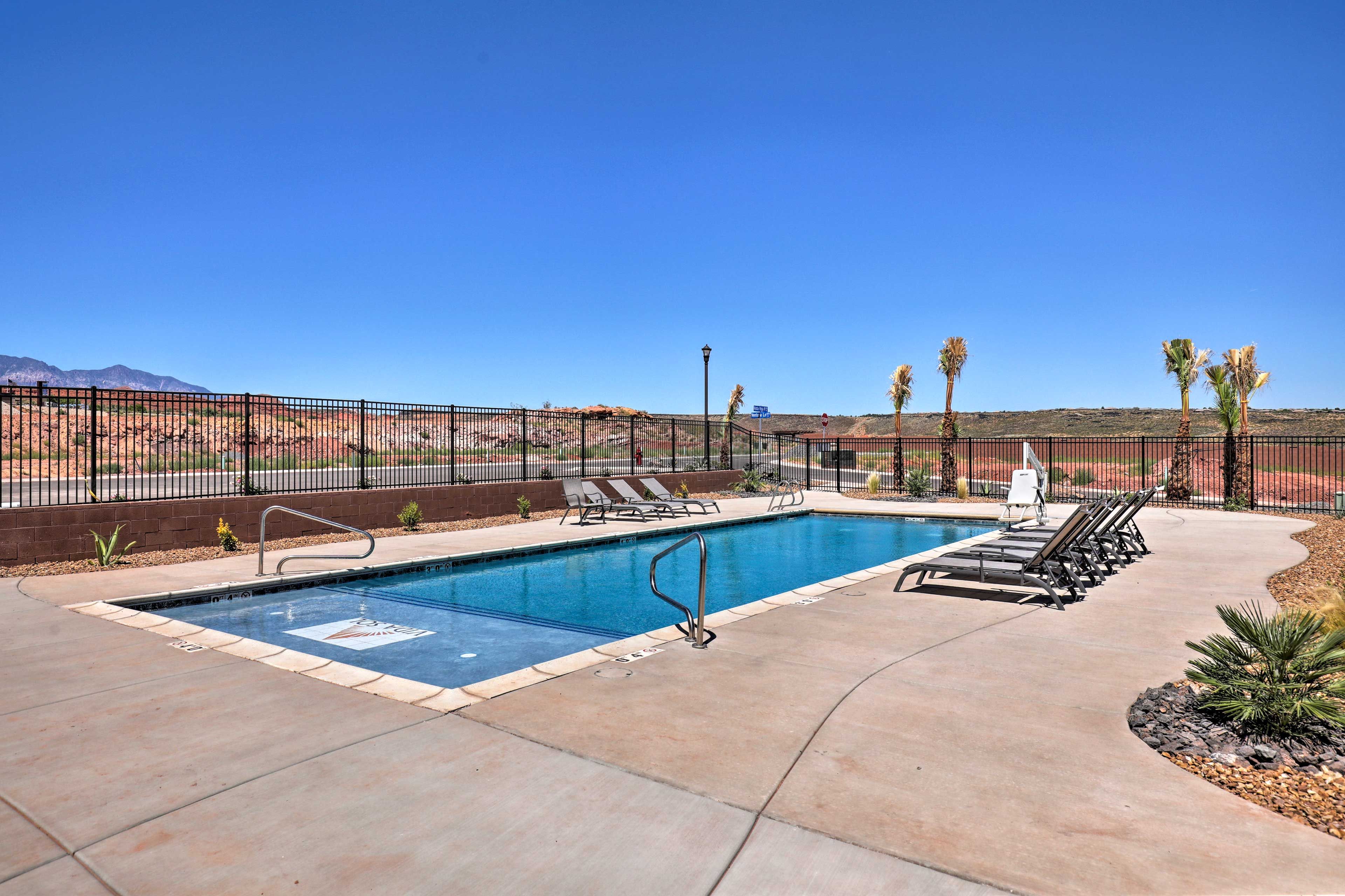 Beat the heat with a dip in the community pool located in the Vida Sol complex.
