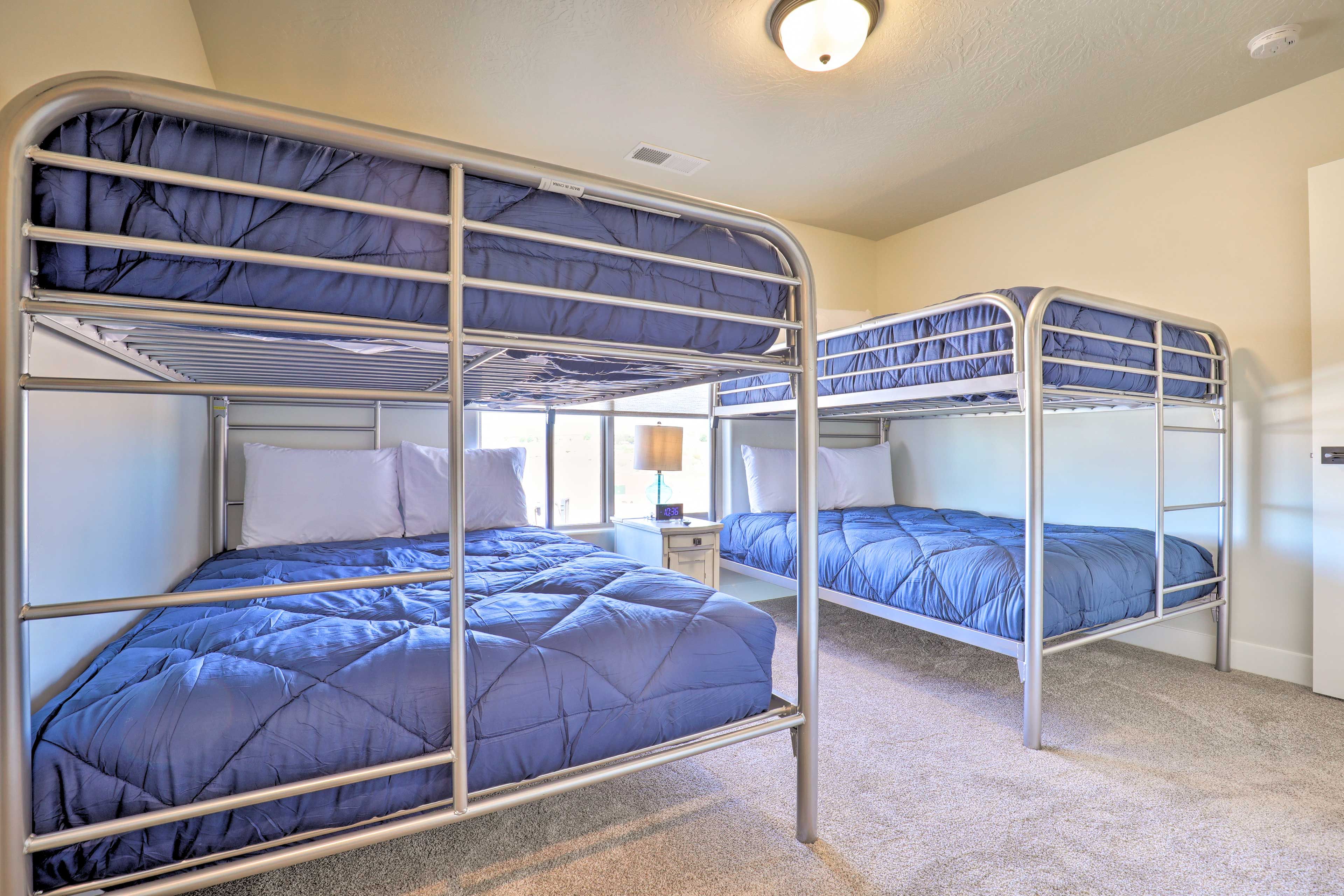 Fresh linens and towels are provided.