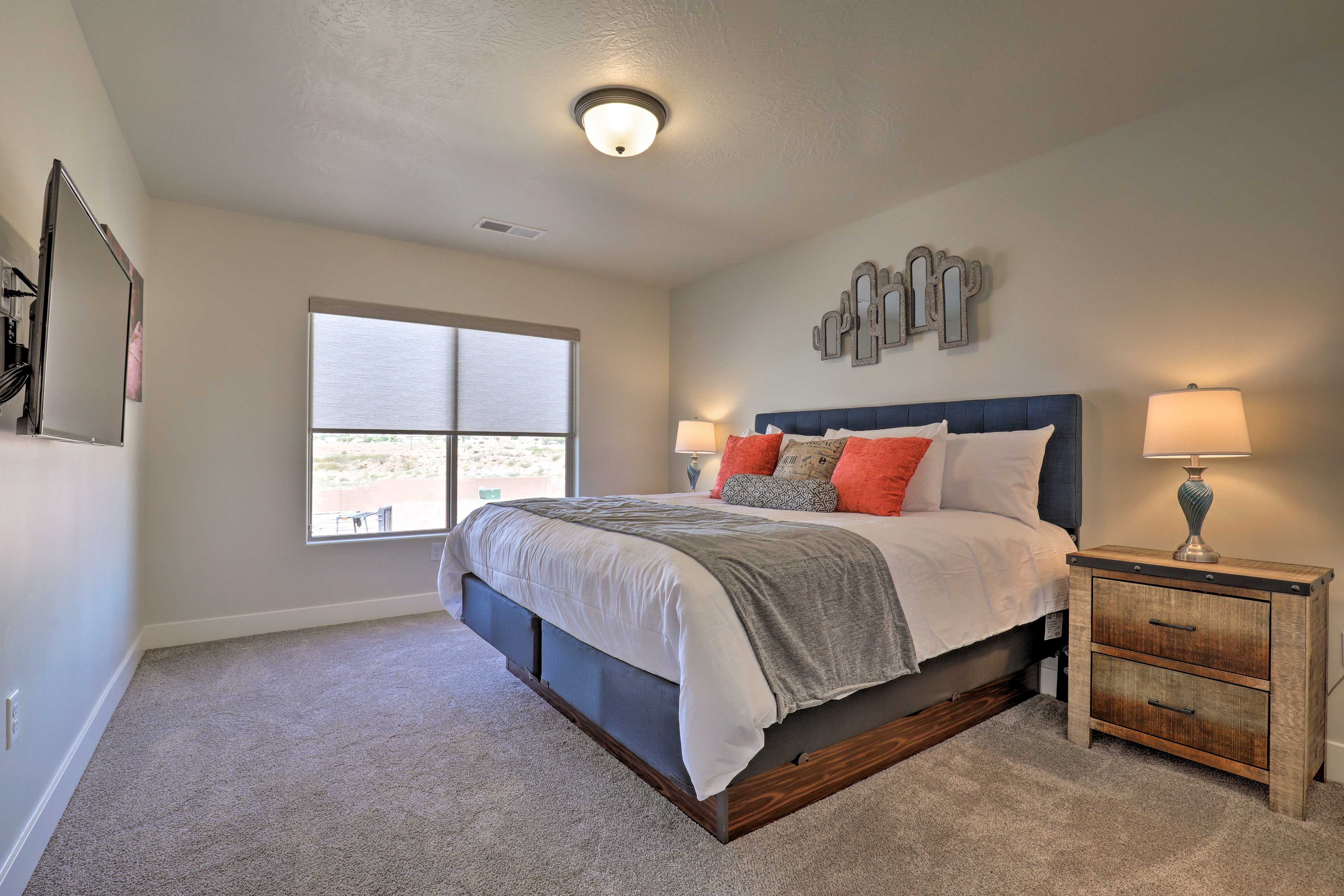 The second bedroom also contains a king bed.