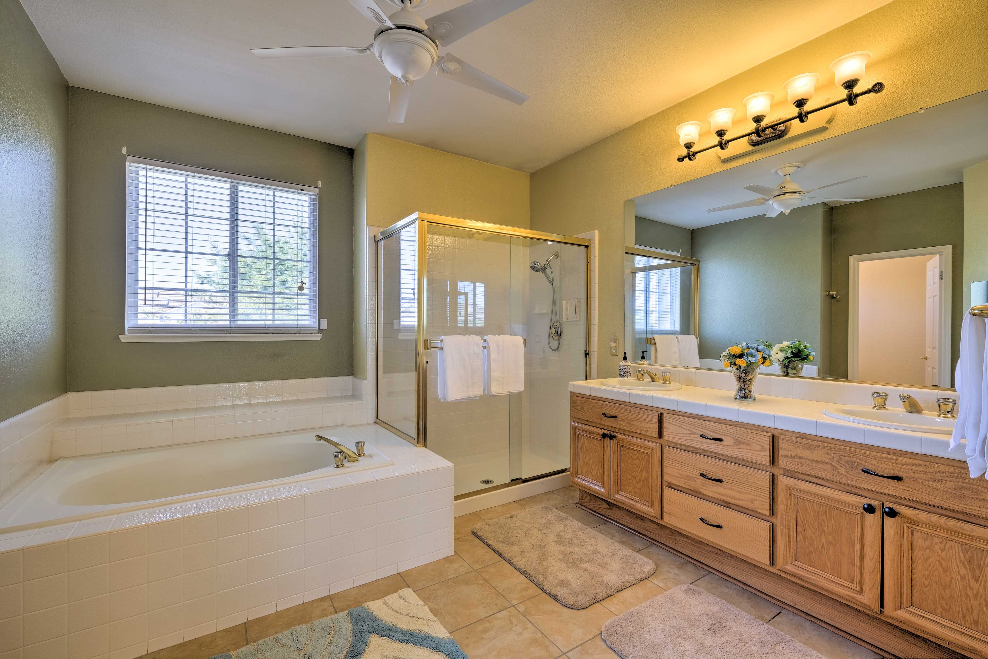 Pick your poison, soak or shower in style.